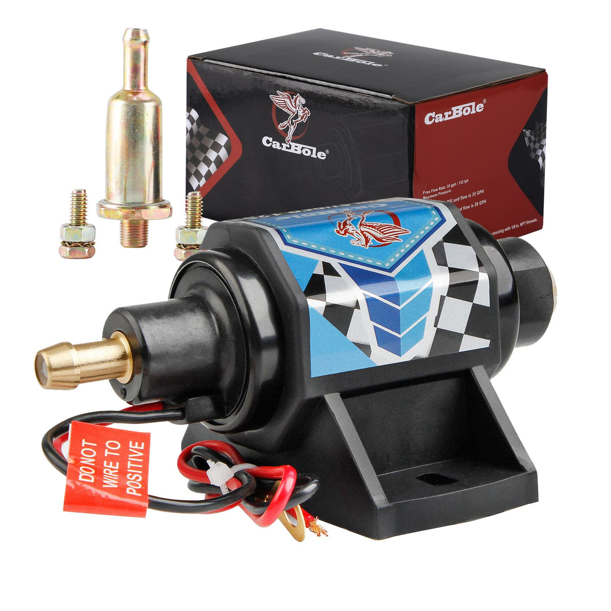 Carbole 12 Volt Electric Fuel Pump 5-9 Psi, 35 Gph For Gasoline Engines