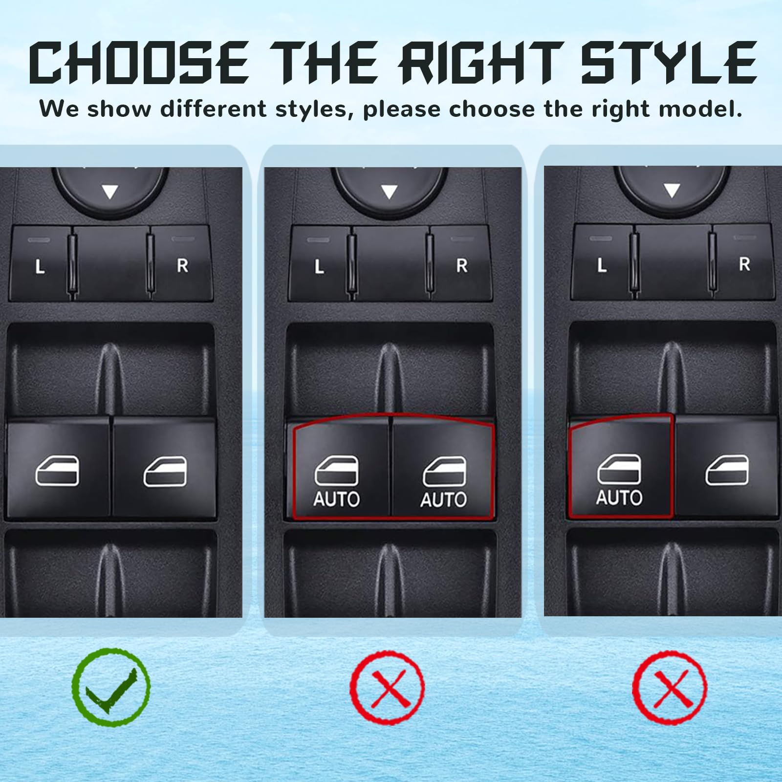 Master Power Window Switch, Driver Side 3 + 0 Pins, Replacement For 2008-2009 Chry-Sler Town & Country, 2008-2009 Dodge Grand Ca