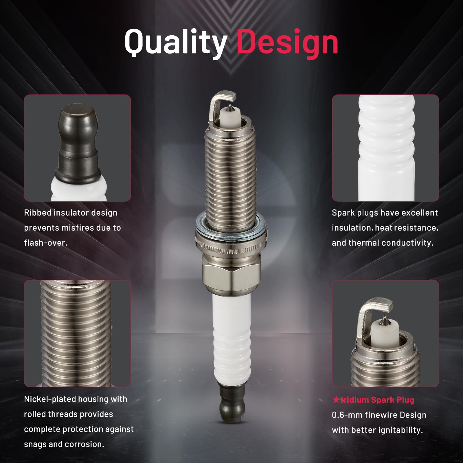 Bdfhyk Lkar6Aix-11 Iridium Spark Plugs Compatible With Chevy Nissan 2007-2013 Altima 2008-2013 Rogue 2007-2012 Sentra 2013-2021