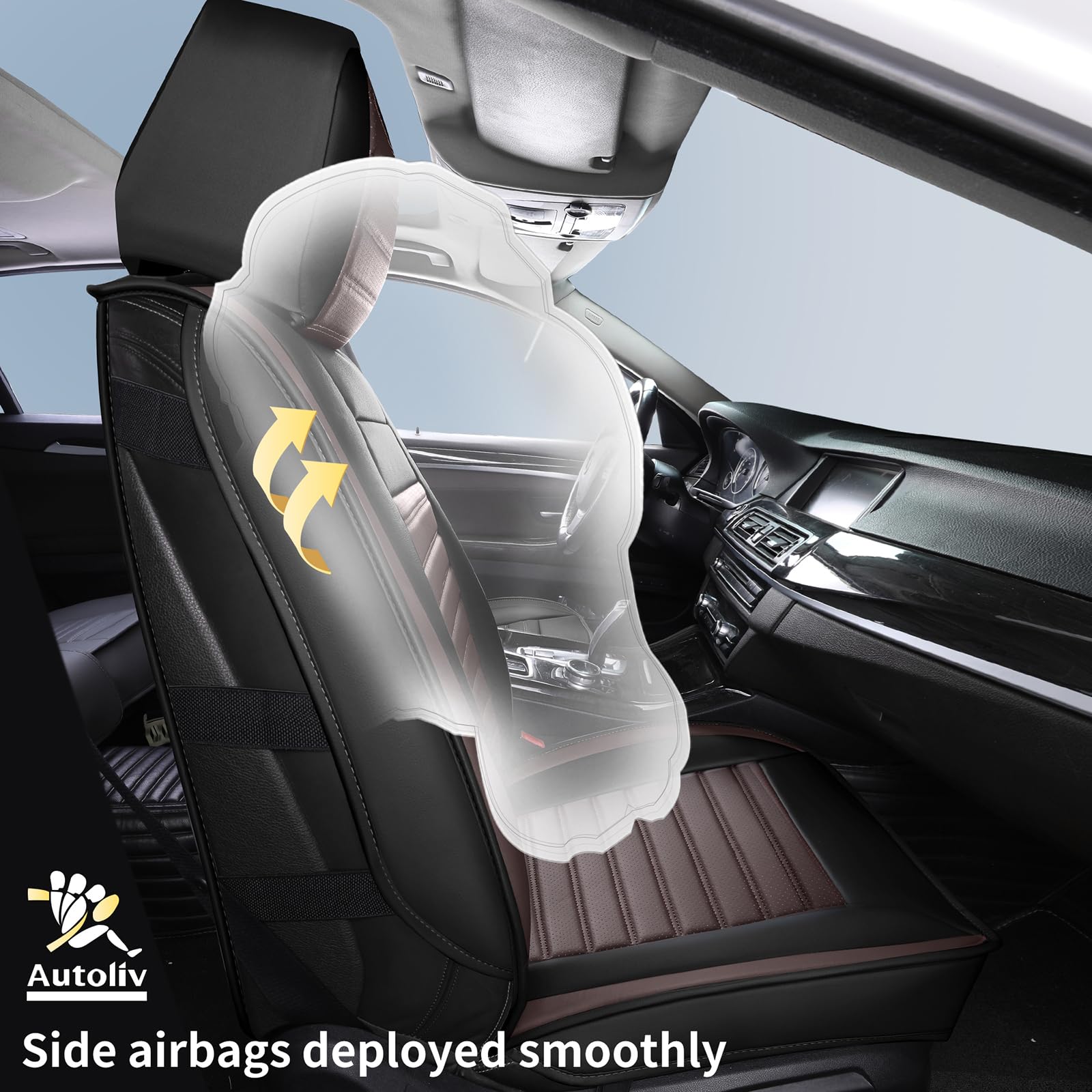 Hchengkikz Car Seat Cover,Horizontal Stripes Faux Leather Automotive Seat Covers,Waterproof Universal Car Seat Covers Protectors