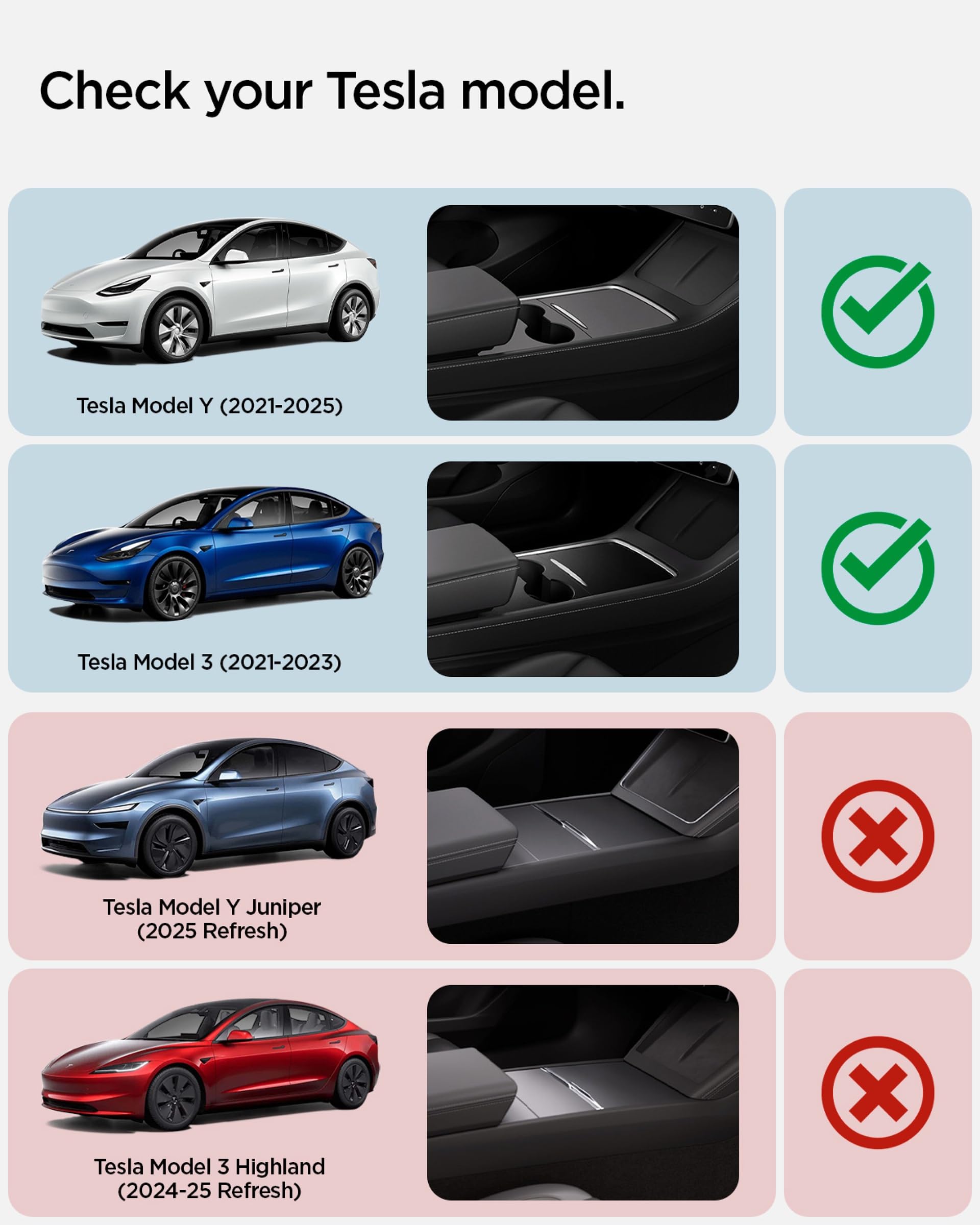 Spigen Cup Holder Insert Relaxed Grip Designed For Tesla Model 3 & Y 2025/2024/2023 [Not Compatible With Model 3 2025/2024 Refre