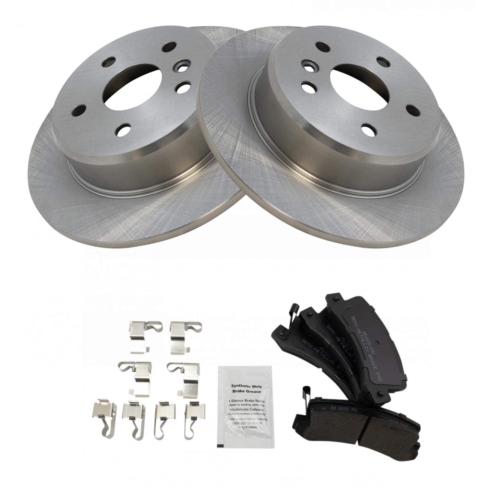 Trq Rear Brake Pad & Rotor Kit Brake Pads Brake Rotor Semi-Metallic Compatible With 1999-2003 Lexus Rx300