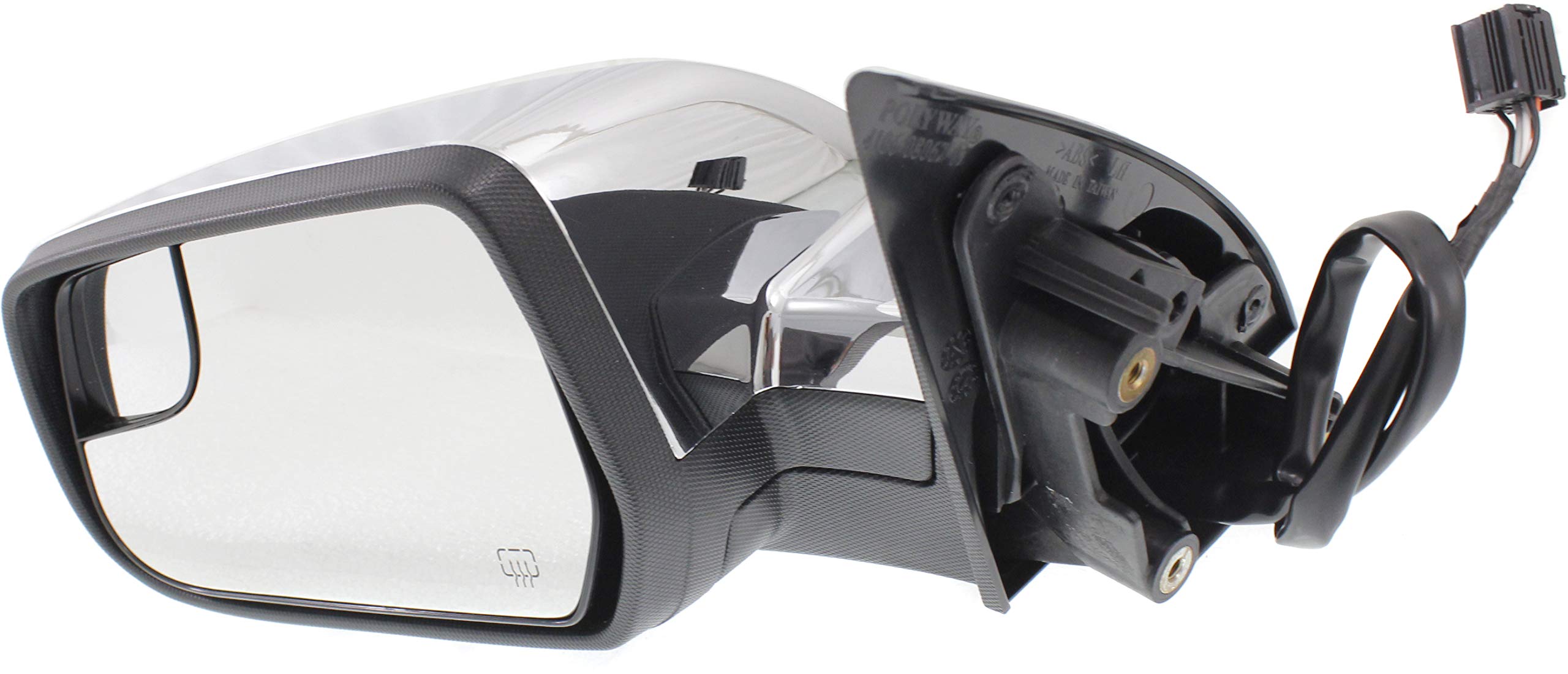 Kool Vue Driver Side Power Heated Mirror for Chevrolet Equinox GMC Terrain 2010-2017 Without Blind Spot Monitor & Memory Chrome Standard On 14-14 LT, Also Fits LS, LTZ & 15-17 Models