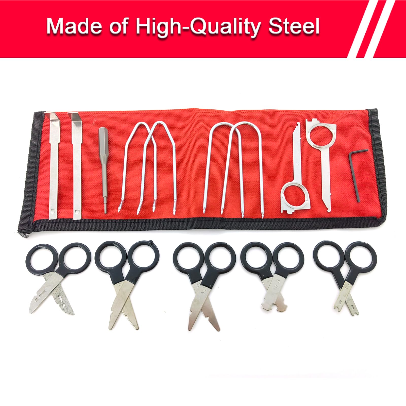 Radio Removal Tool Key And Removal Pry Tool Kit Universal Stereo Cd Player Removal Key Kit For Most Car And Truck Stainless Stee