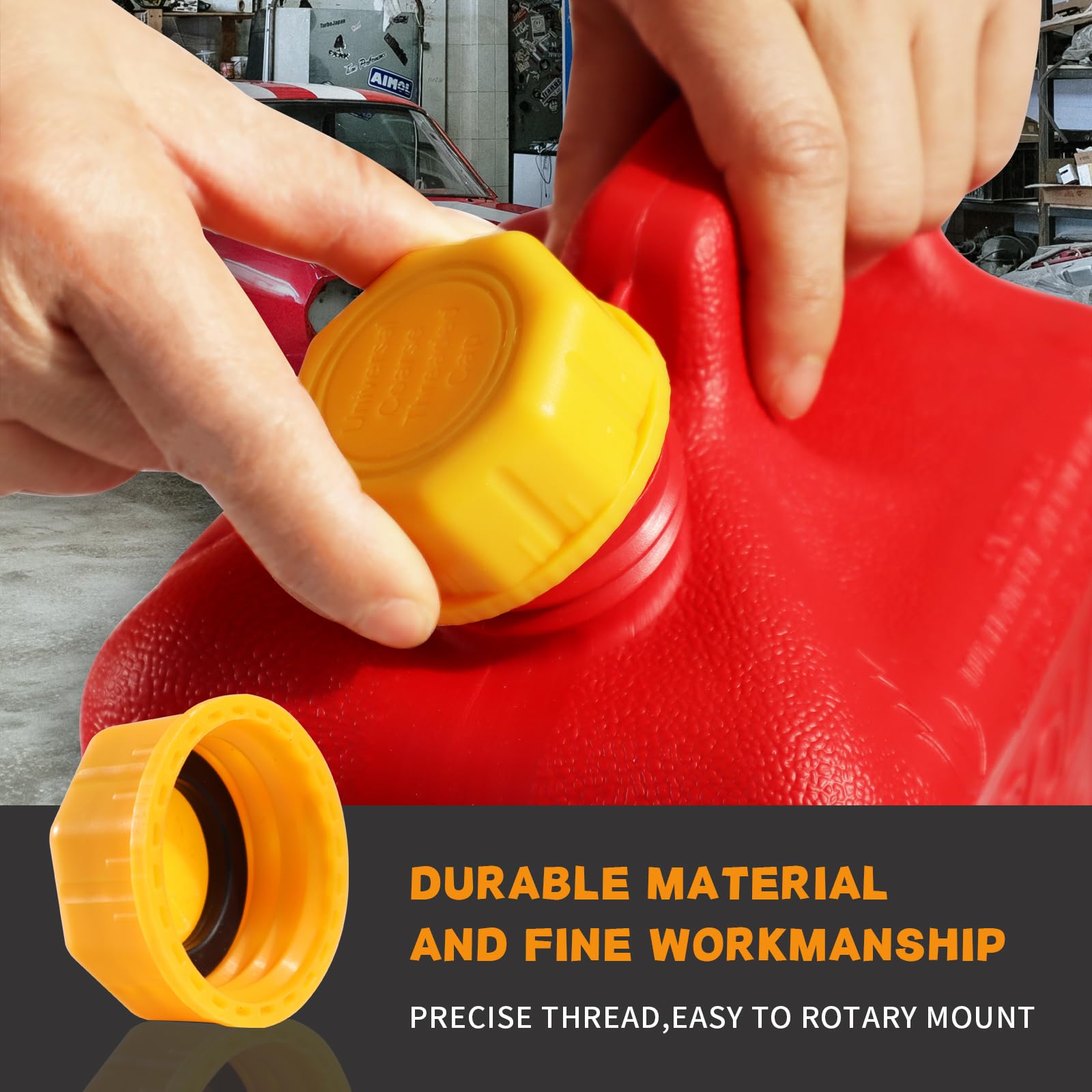 Mapleza Gas Can Cap For Universal 5 Gallon Gasoline Containers - Plastic Gas Can Caps For Improved Sealing And Transportation -