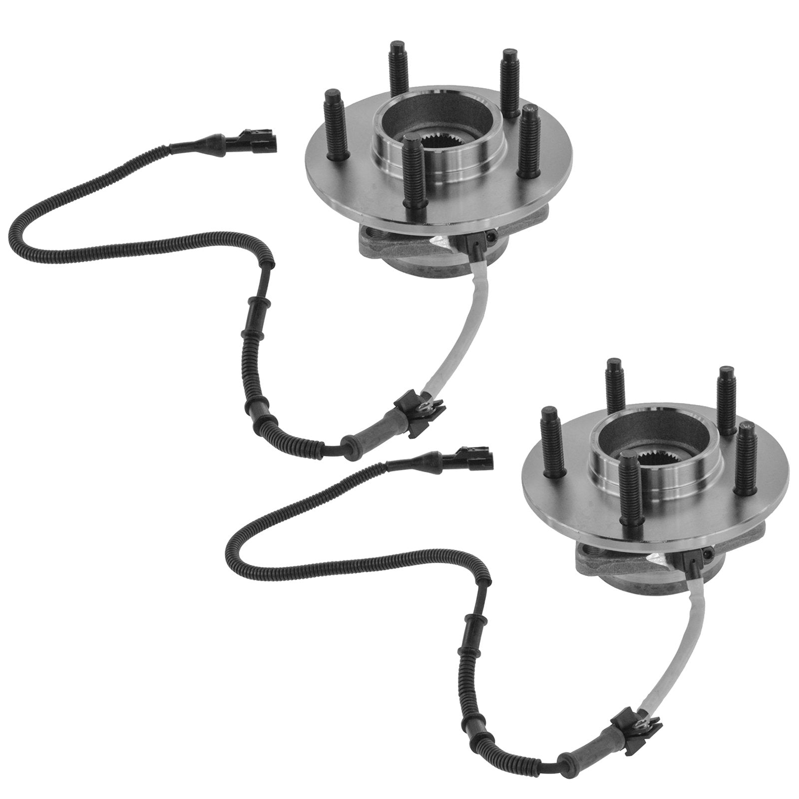 Trq Front Wheel Hub Bearings Assembly Set Compatible With 2000-2004 Ford F-150 2004 F-150 Heritage