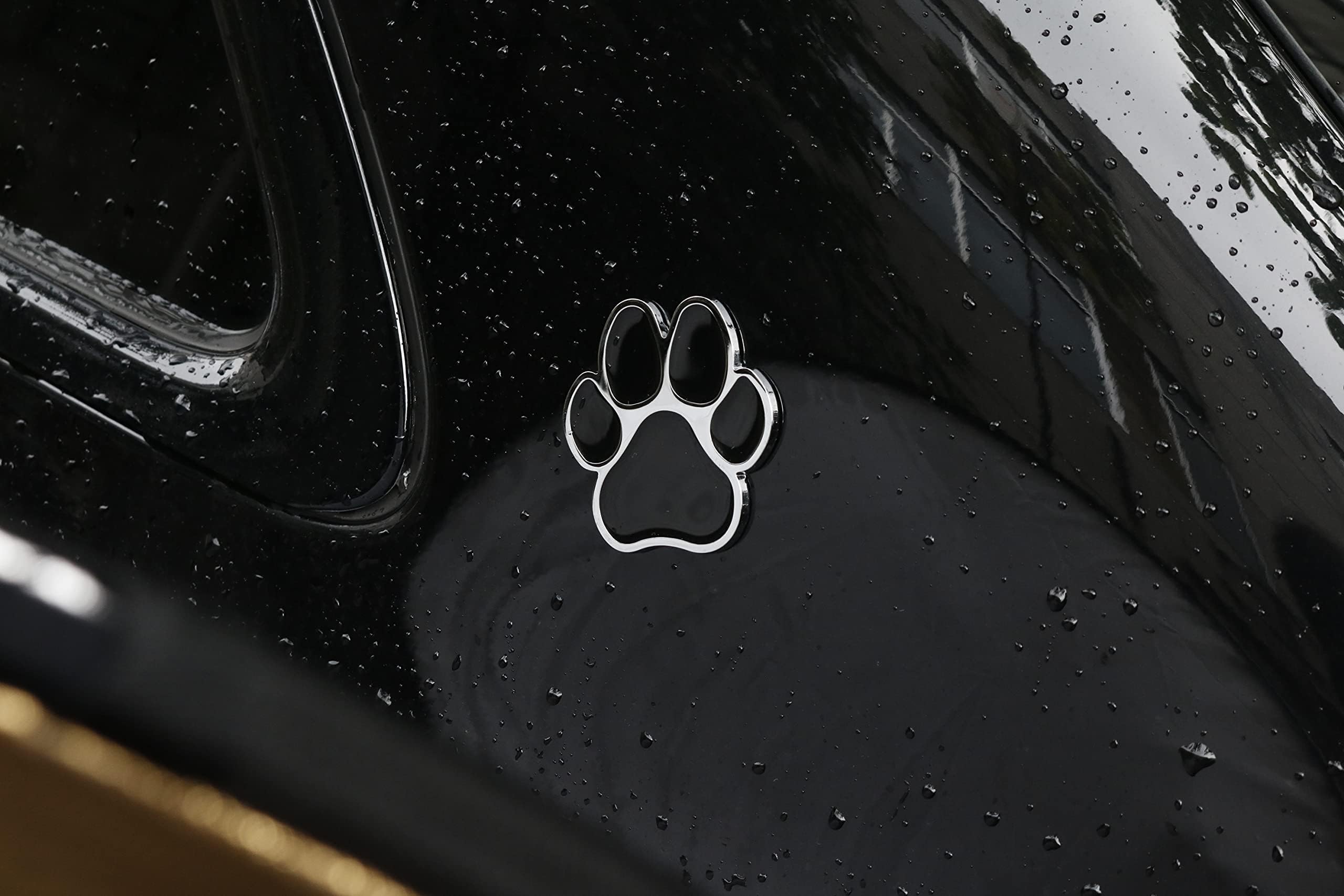 Paw Print Car Decal, 3D Chrome Dog Paw Footprint Metal Sticker for Auto, Motorcycle