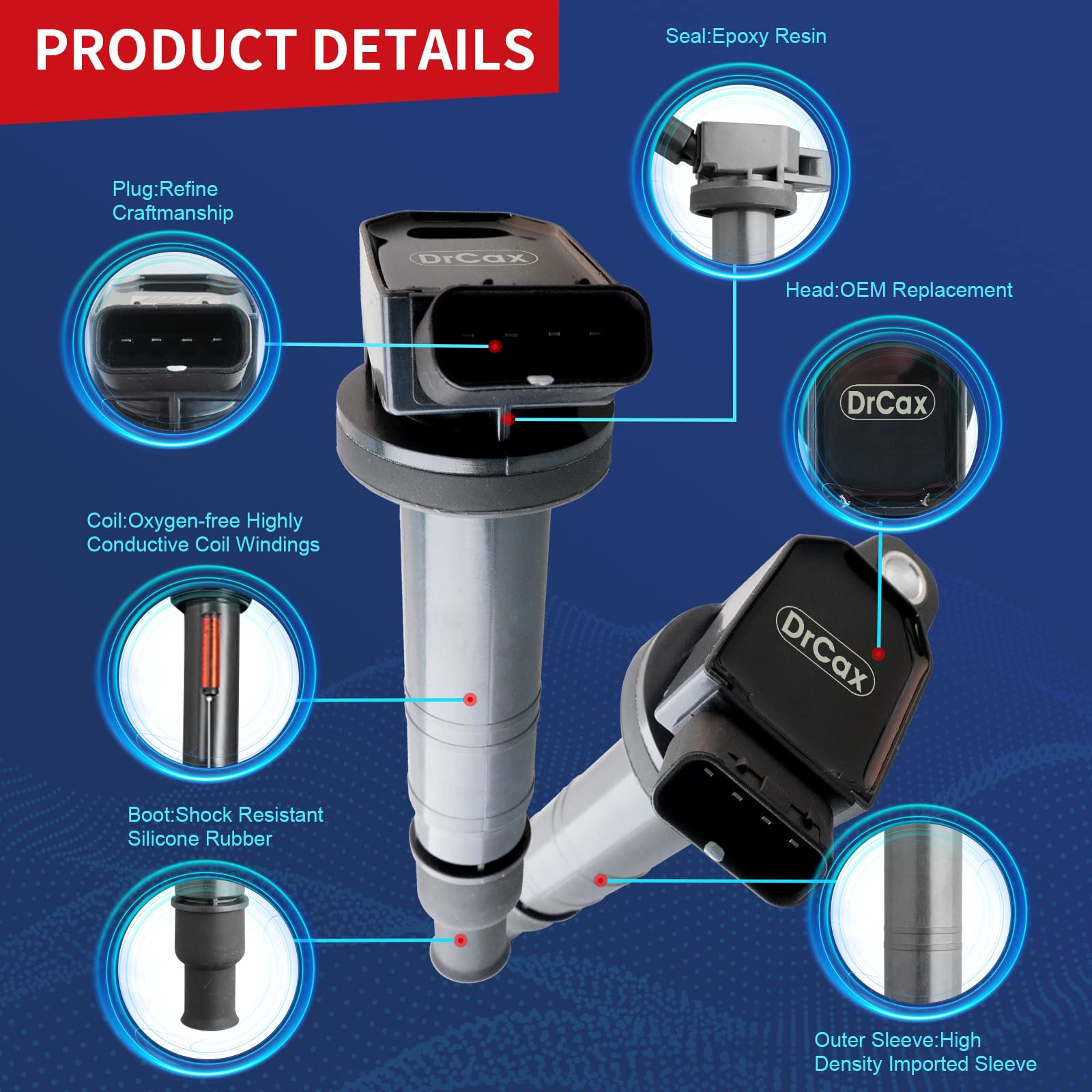 Drcax Oem Ignition Coil Uf495 C1426 Compatible With Lexus Is F Scion Xb Toyota Xrs Matrix Tacoma Tundra 4Runner Fj Cruiser Repla