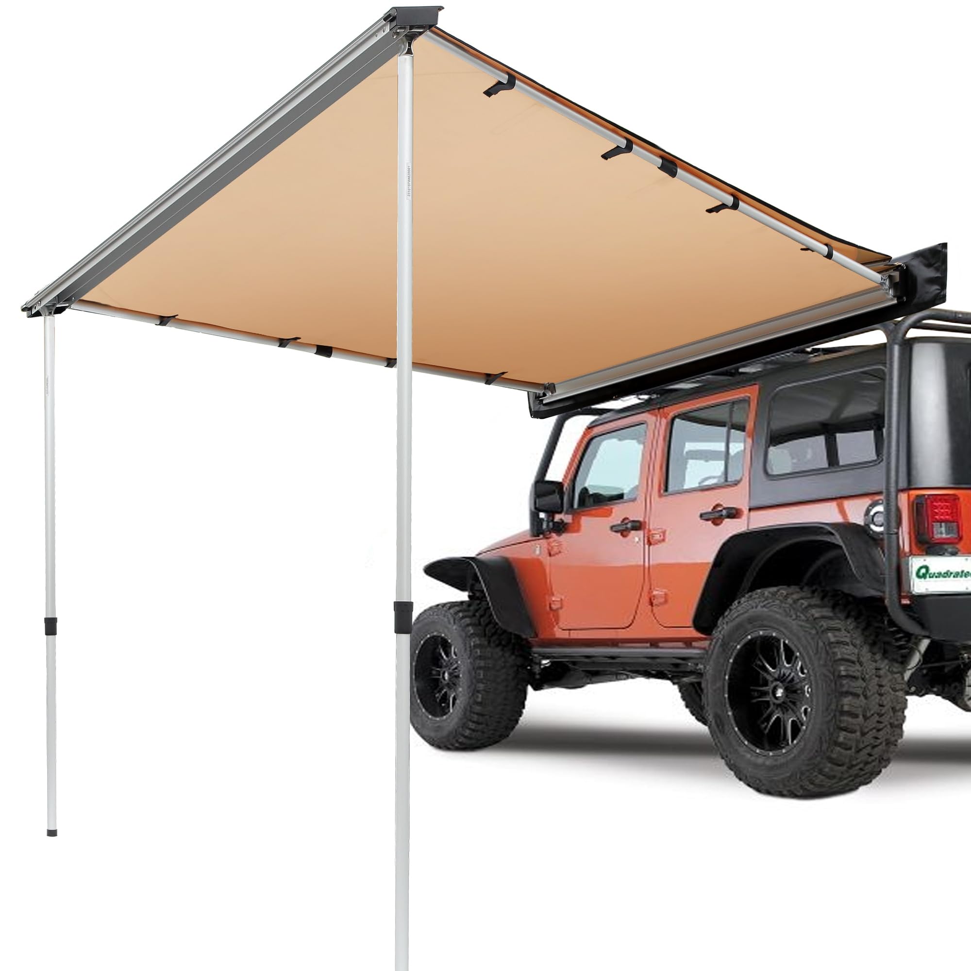 VEVOR Vehicle Awning 4.6x6.6 Roof Rack Pull-Out Sun Shade UV50+ PU3000mm, Retractable Weatherproof 4x4 Side Awning for SUV Out