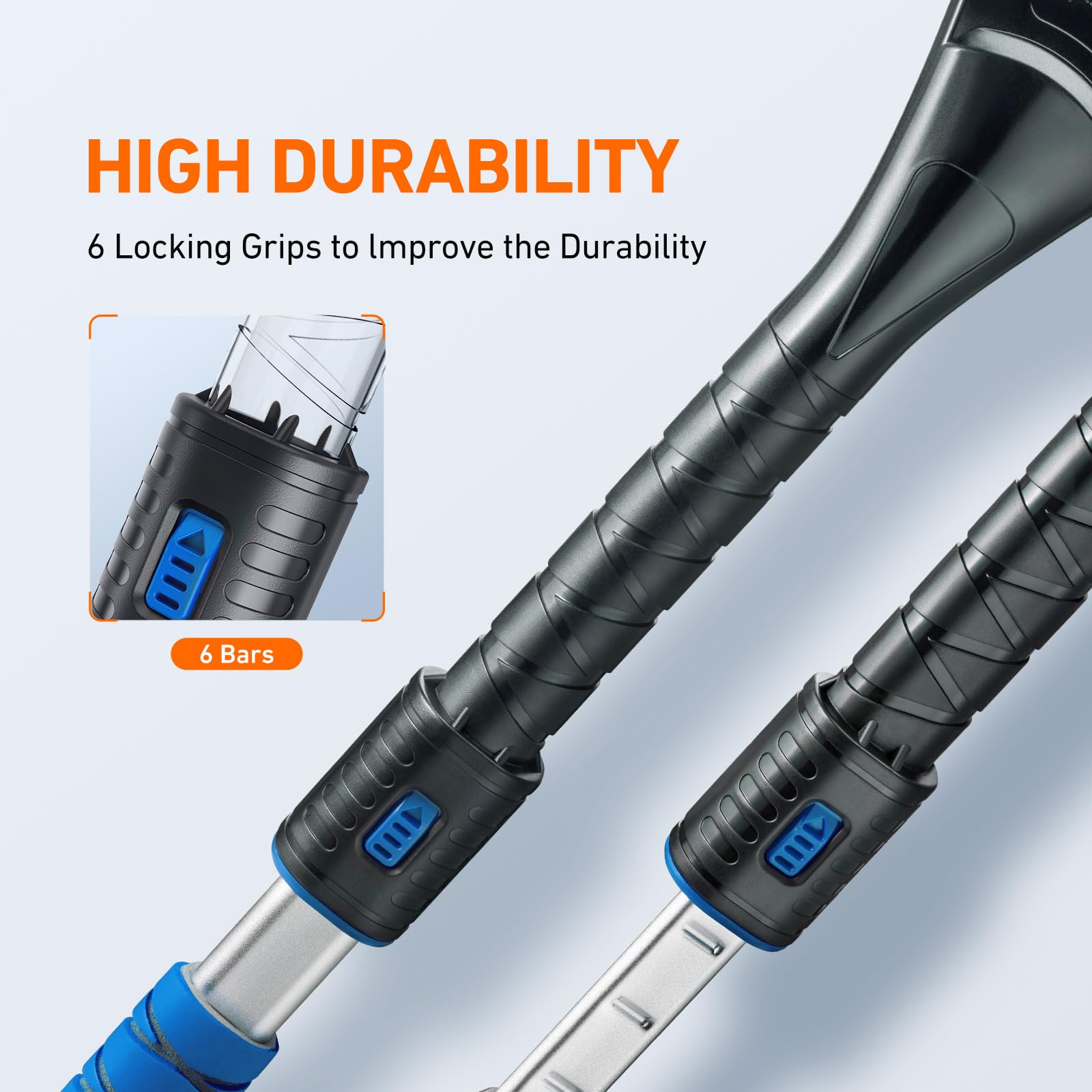 Astroai 47.2'' Ice Scraper And Extendable Snow Scraper For Car Windshield With Foam Grip And 360