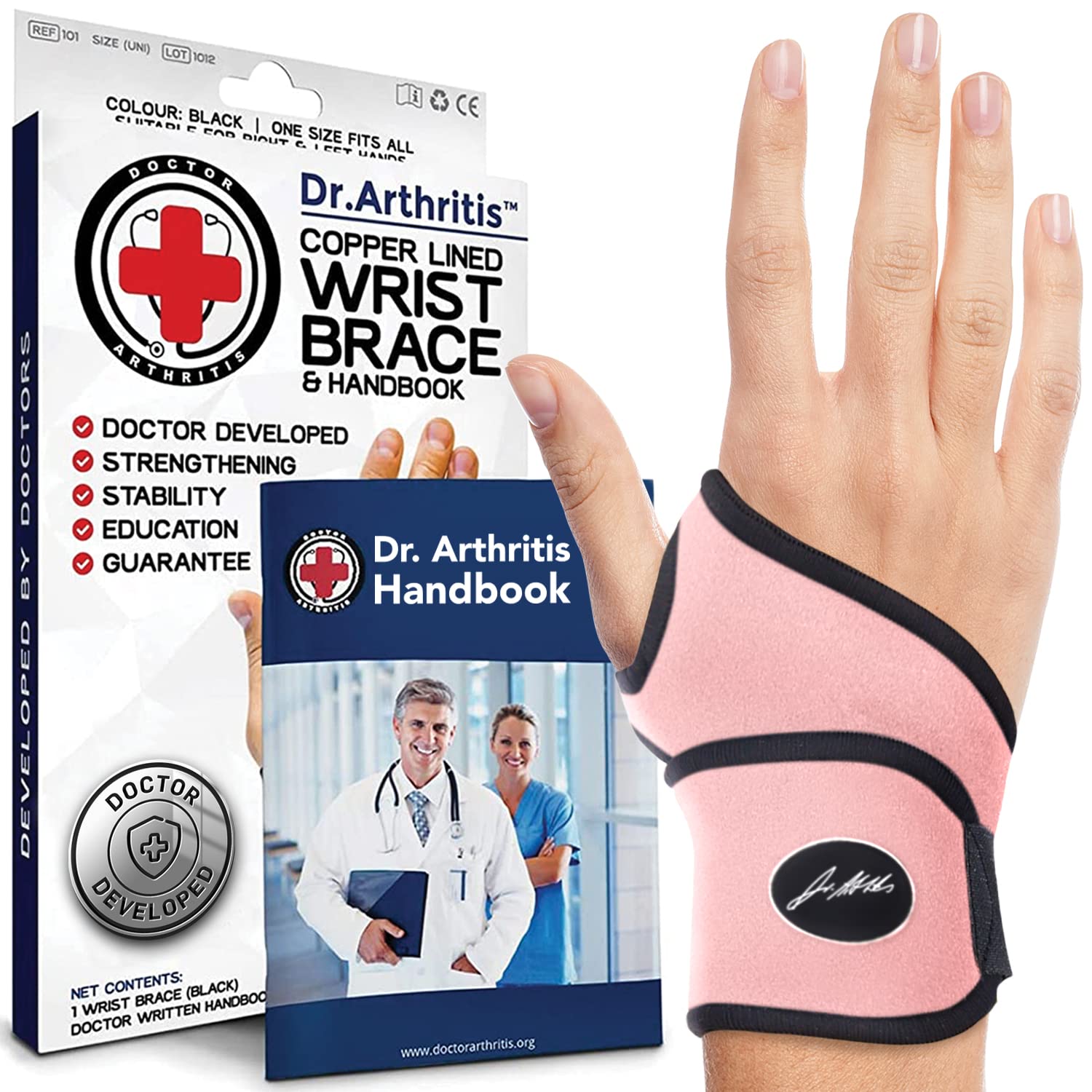 Dr. Arthritis Doctor Developed Premium Wrist Support/Strap/Wrist Brace/Hand Support Doctor Written Handbook- Wrist Injuries, Joi