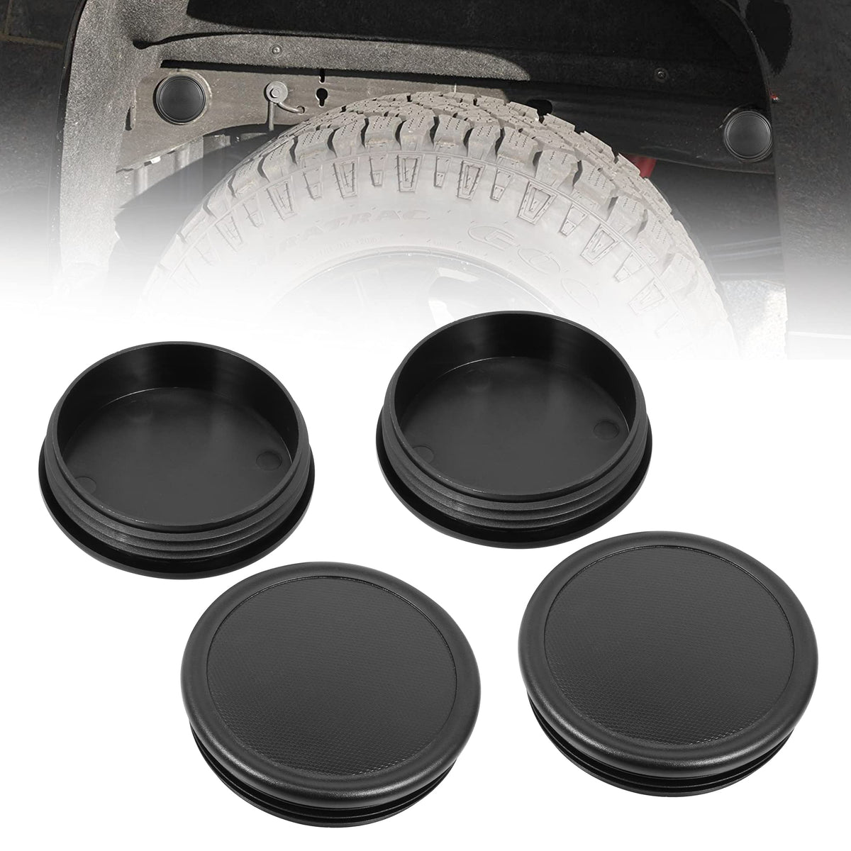 Rdbs 4Pcs Plug Kit For 2500Hd Rear Wheel Well And Cab Frame Holes Cap - Fits 2001-2019 Gmc Sierra & Chevrolet Chevy Silverado -