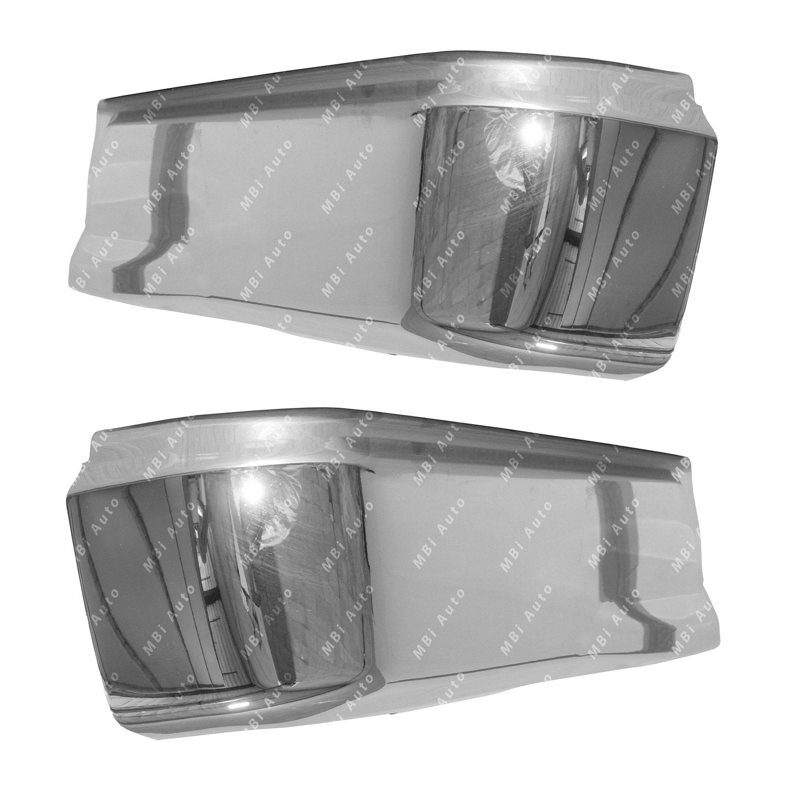 Mbi Auto - Chrome Steel, Left & Right Rear Bumper Ends (2 Piece Set) For 2015-2020 Ford F150 Pickup 15-20, Fo1102380