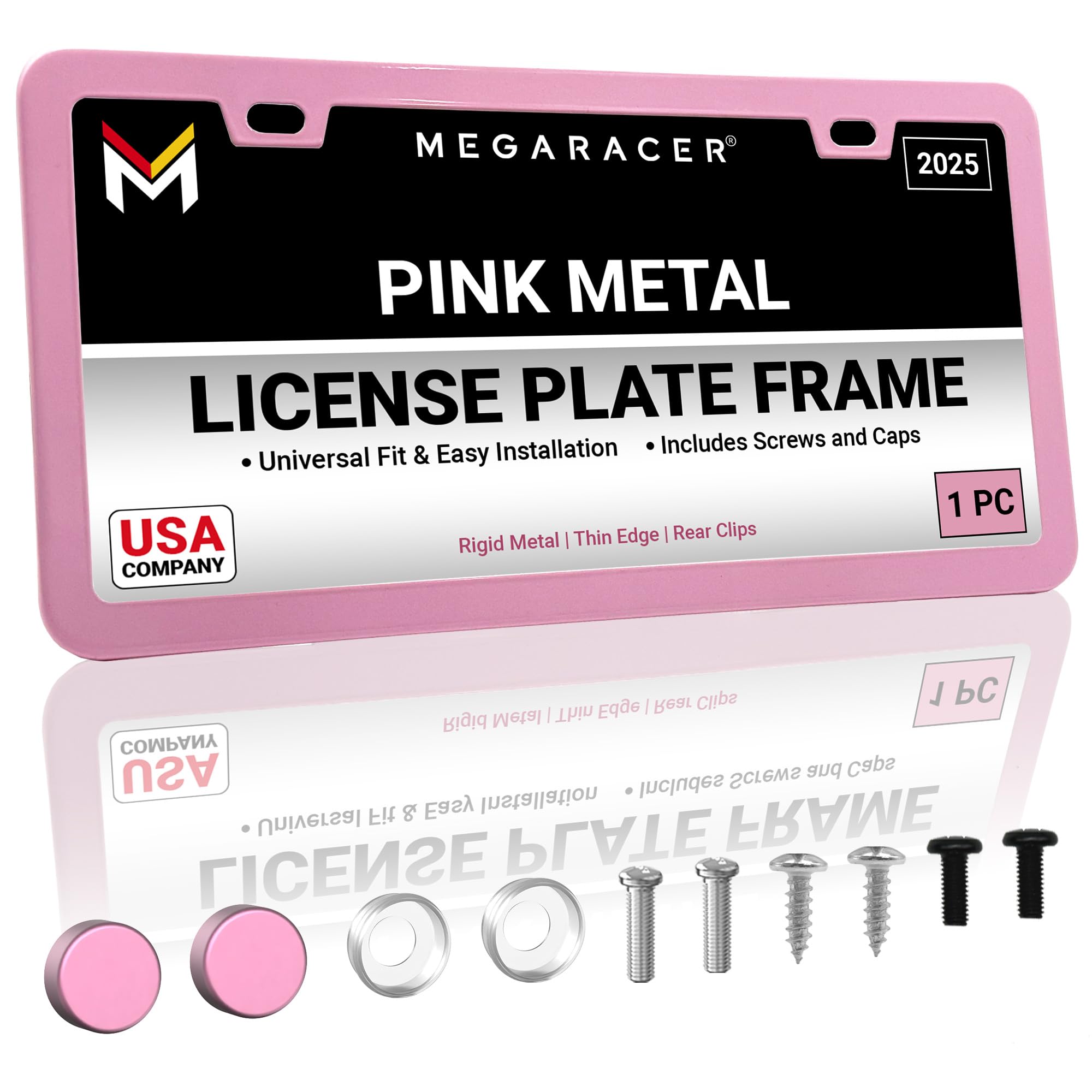 Pink License Plate Frames For Women | Pink Car Plate Frame Holder | Pretty Girly License Plate Frames | Cute License Plate Frame