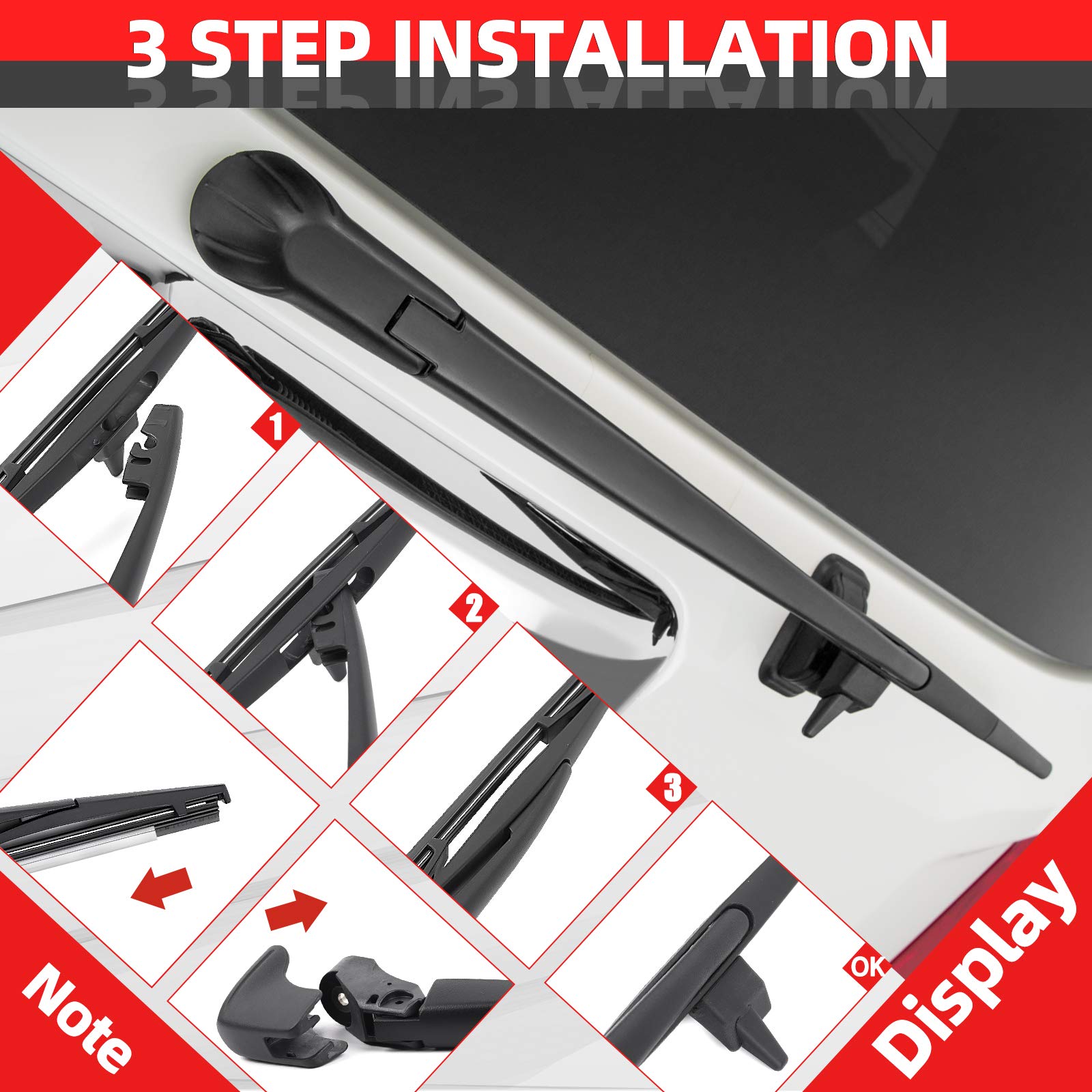 Replacement For Honda Pilot 2009-2015, Rear Windshield Wiper Arm Blade Set - Otuayauto Factory Oem Style 76730Szaa02