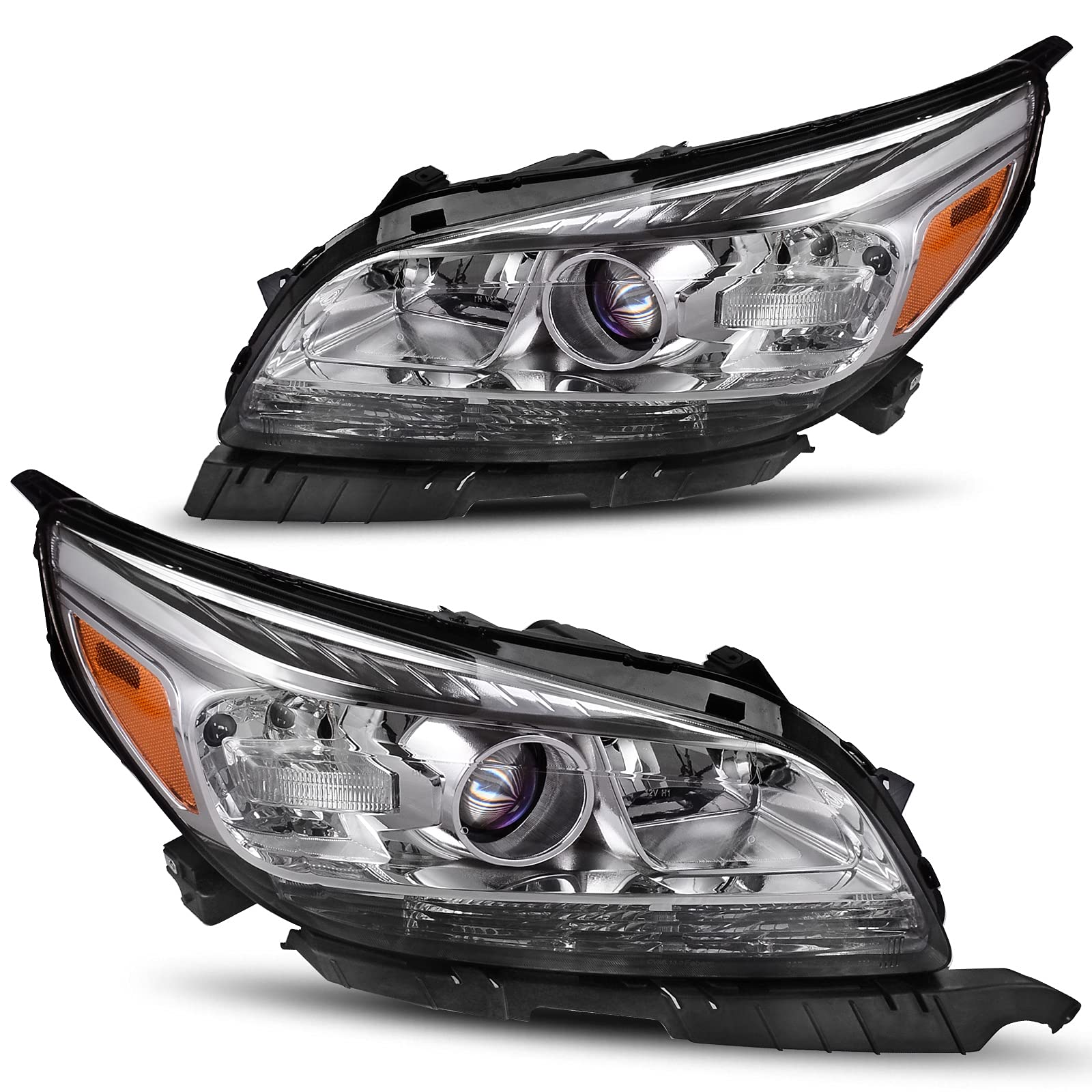 Dwvo Headlights Assembly Compatible With 13-15 2013-2015 Chevy Malibu Headlamp Replacement Pair Driver And Passenger Side (Only