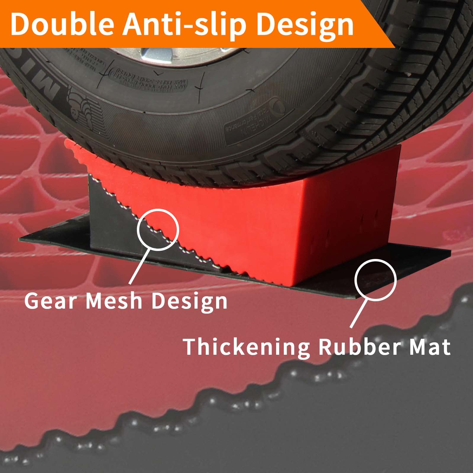 Ouleme Rv Leveling Blocks, Camper Leveler System 2 Packs For Dual Axle Tandem Wheel Travel Trailer, Include 2 Curved Leveler Ram