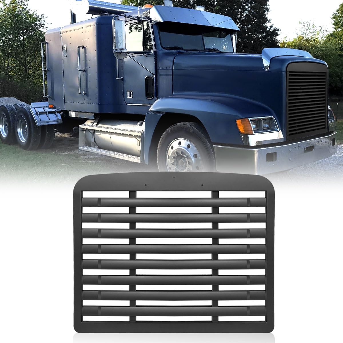 Front Chrome Grille With Bug Screen Compatible With 1990-2020 Freightliner FL 112 120