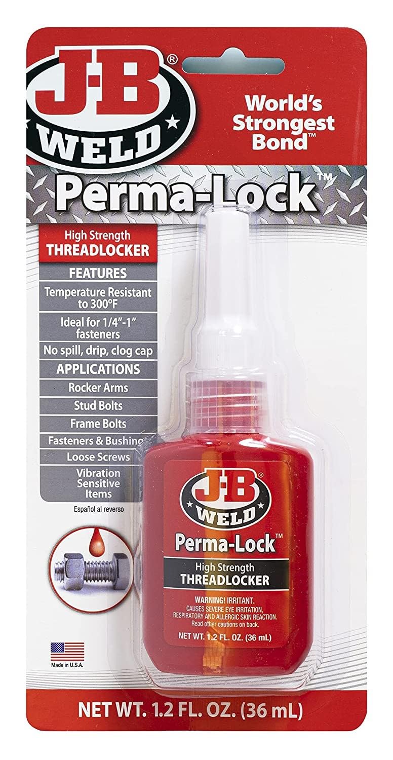 J-B Weld 27136 Perma-Lock High Strength Threadlocker - Red - 36 Ml