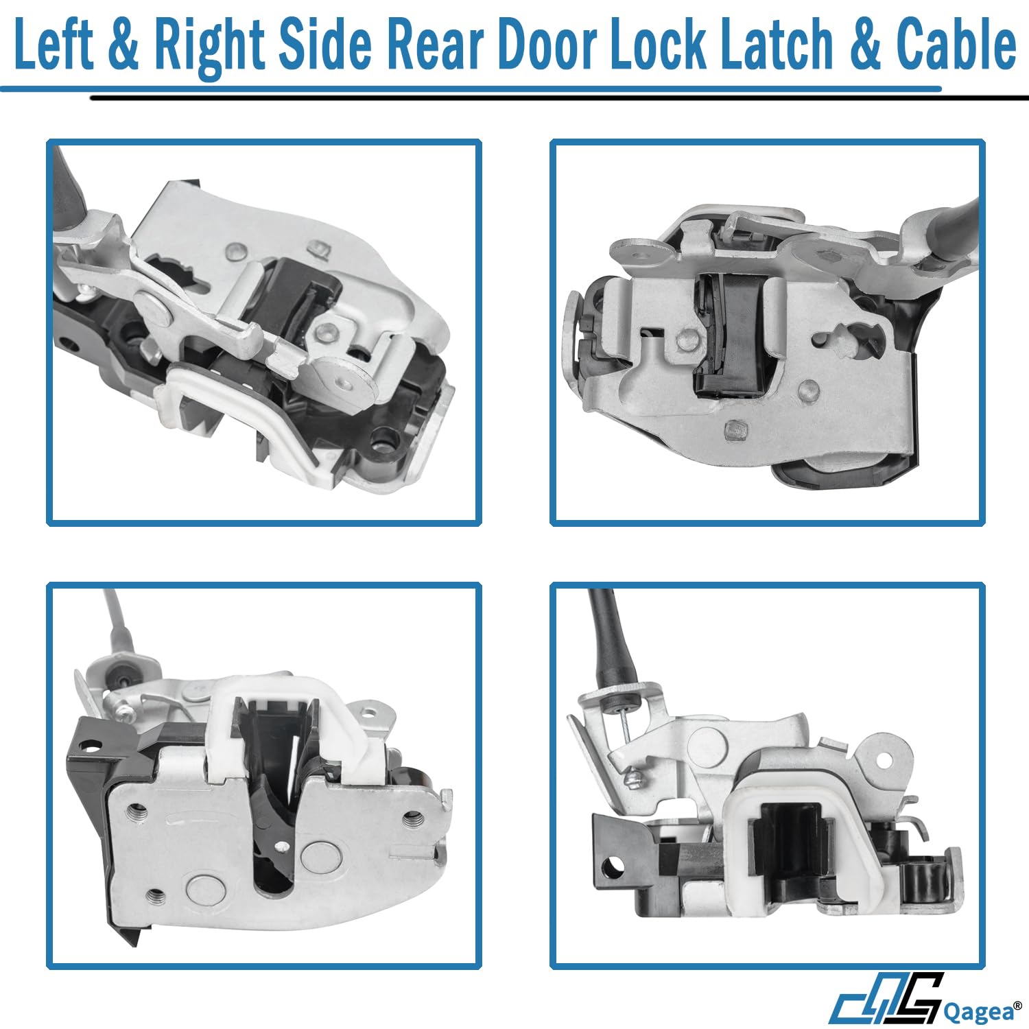 Rear Door Lock Latch & Cable - Left Driver & Right Passenger Side - Fit For 04-08 Ford F150 Extended Cab Pickup, Locking Latches