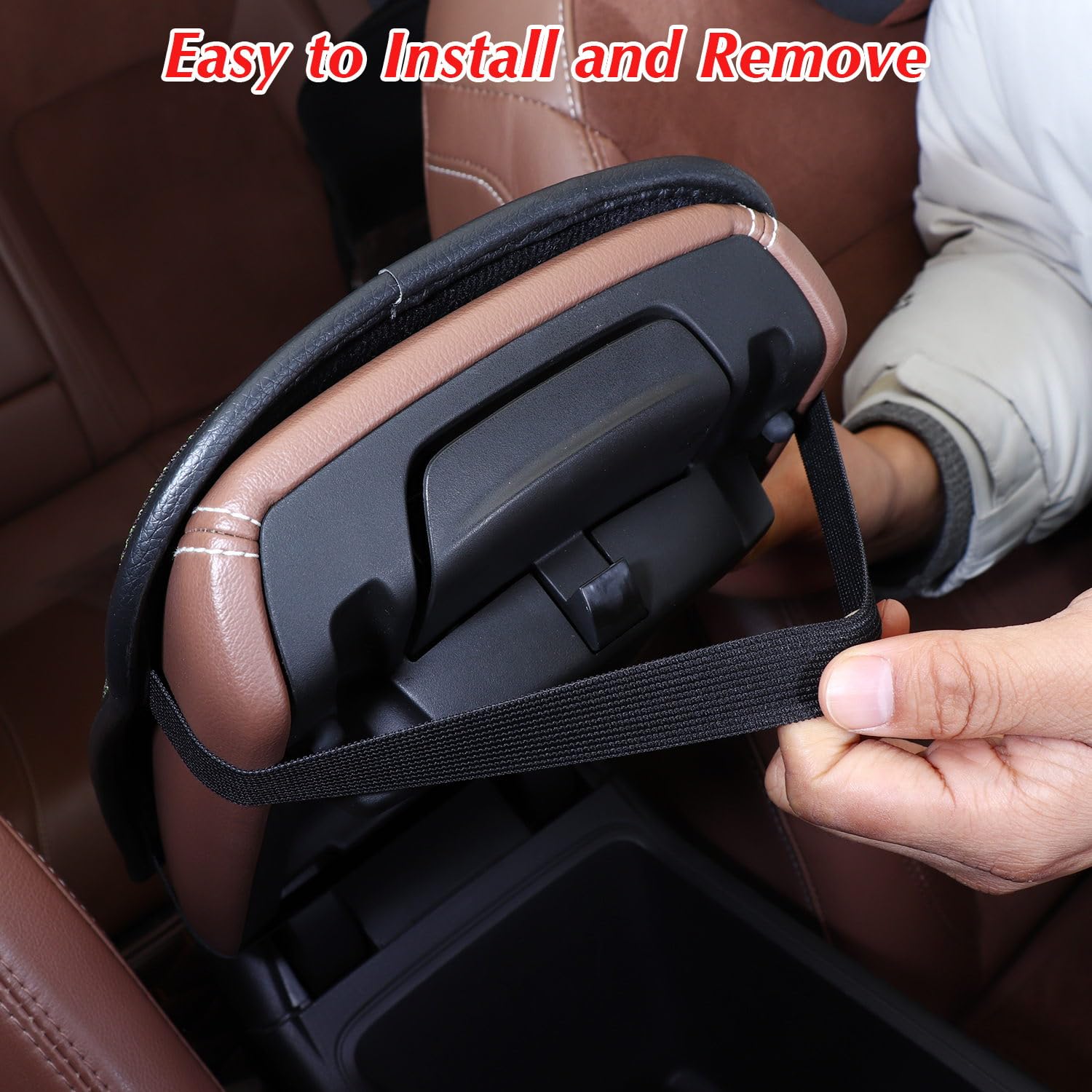 Tobequeen Green Arm Rest Cover For Car, Rhinestone Crystal Diamond Bling Arm Rest Cushion, Universal Fit All Vehicles, Interior