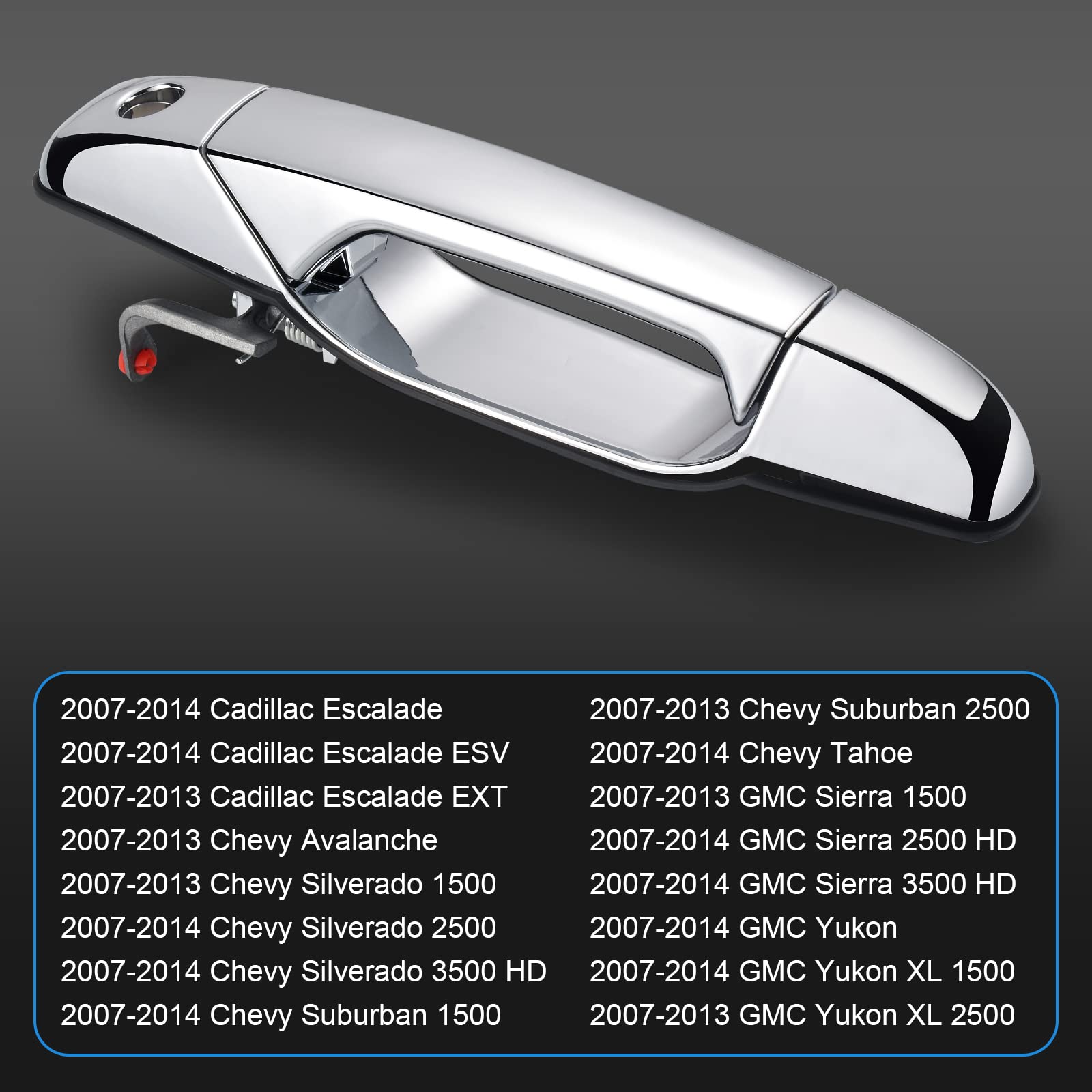 Faersi Outside Exterior Door Handle Front Driver Side For 2007-2014 Chevy Avalanche Silverado Tahoe Gmc Sierra, Yukon, Yukon Xl,