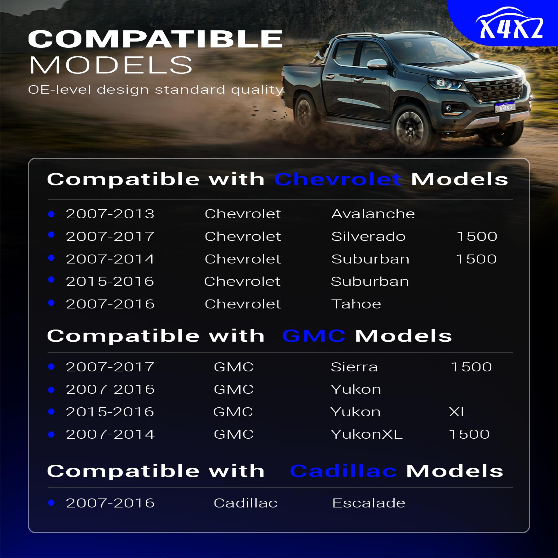 K700432 Front Stabilizer Sway Bar End Links for 07-16 Chevy Silverado 1500,07-13 Avalanche,07-16 Tahoe,15-16 Suburban/GMC 07-16