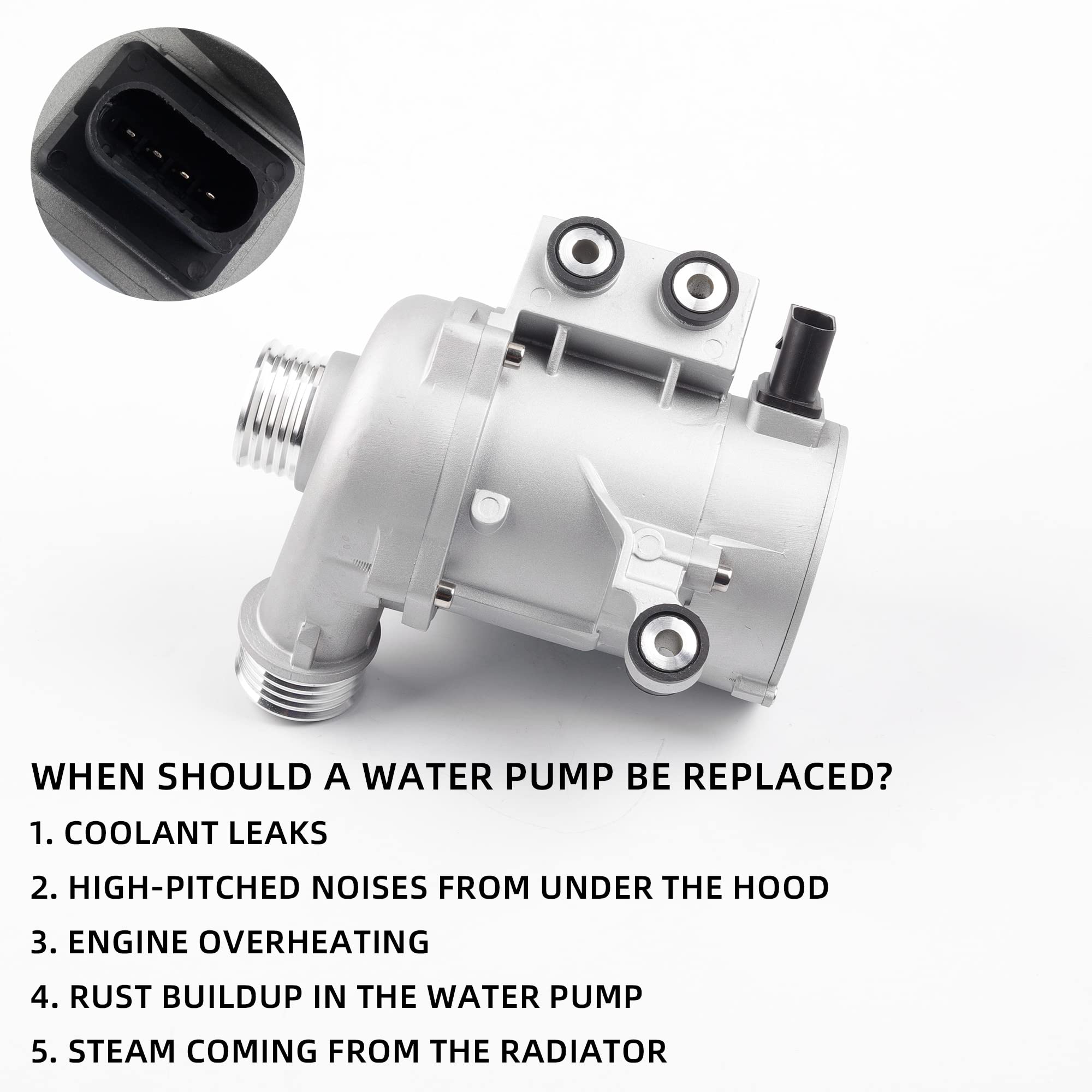 Dasbecan Electric Engine Water Pump Compatible With Bmw 128I 328I 325I 528I 530I Z4 X3 X5 E90 N52 Replaces# 11517521584 11517546994 11517563183 11517586924 11517586925