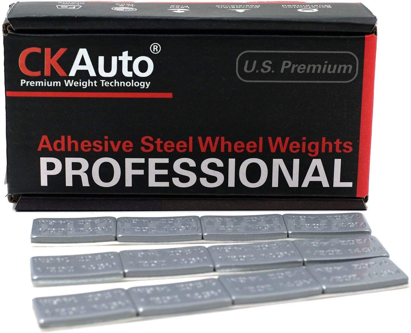 Ckauto 1/2Oz, 0.5Oz, Ultra Slim Low Profile, Grey Adhesive Stick On Wheel Weights, 60 Oz/ 3.75 Lb/Box, Oe Quality, (120Pcs)