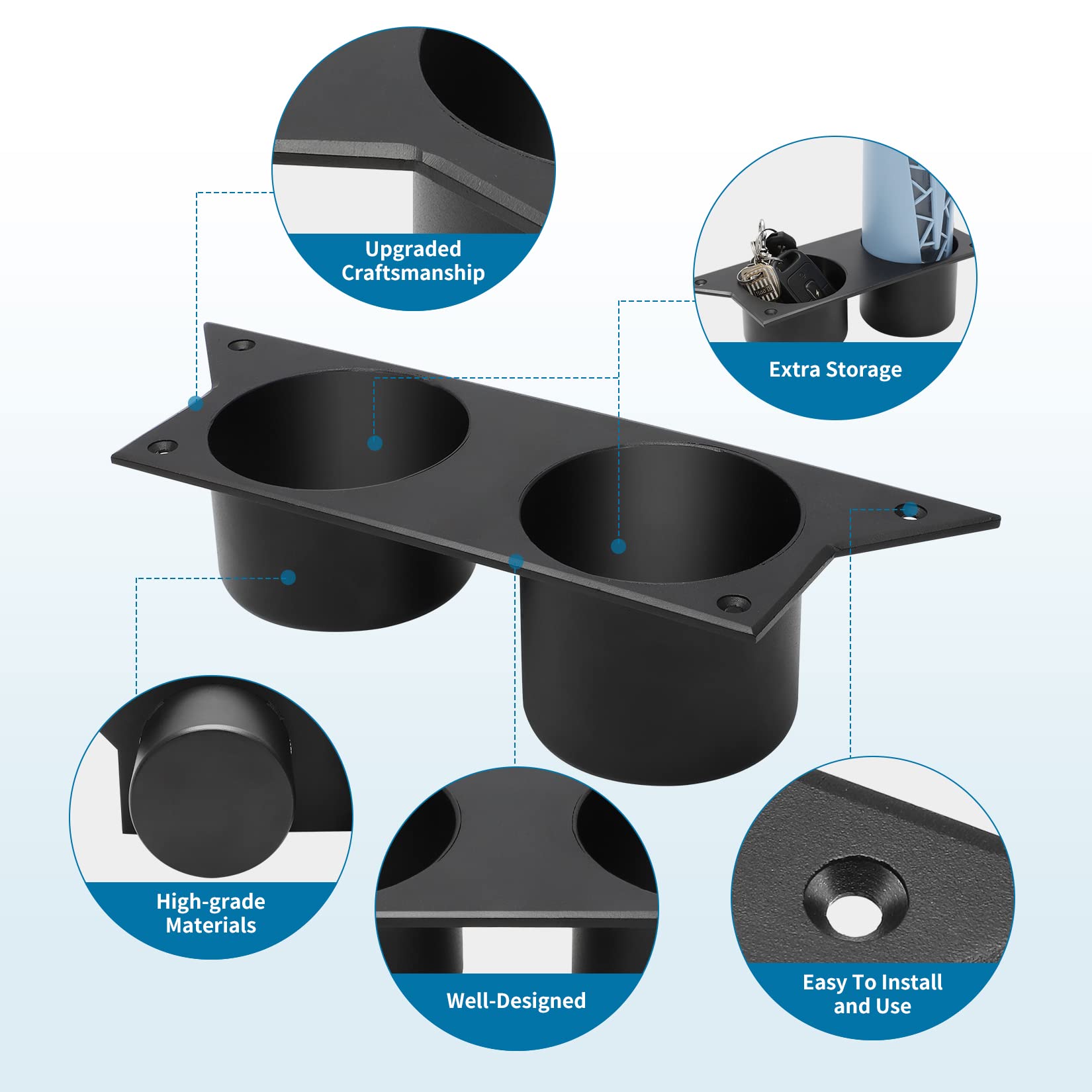 Foruly For 3Rd Third Gen Chevy Camaro 1982-1992 Water Cup Holder, Ash Tray Cup Holder Aluminum Center Console (Black)