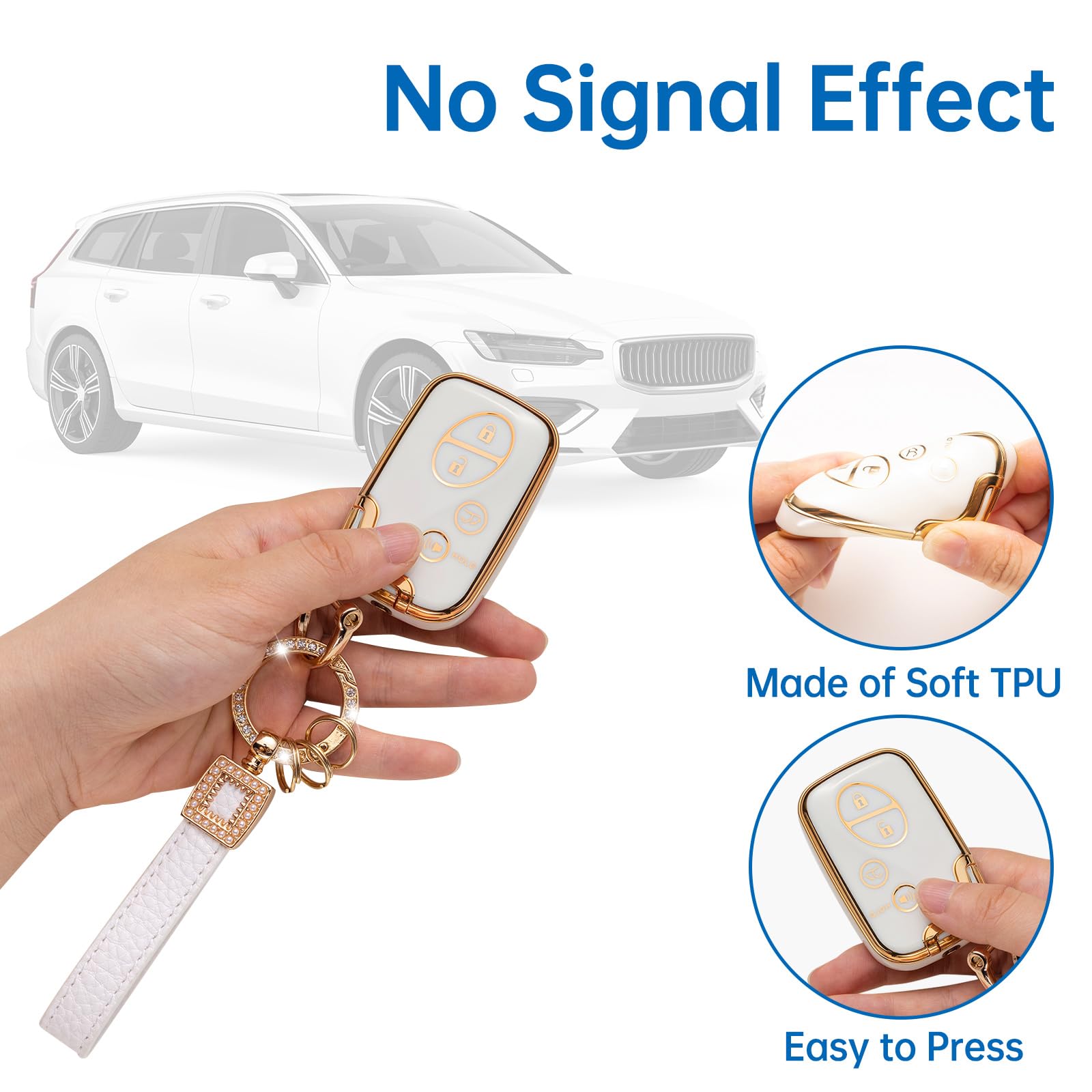 Cacarlike For Lexus Key Fob Cover With Lexus Keychain, Car Key Fob Case Compatible With Lexus Gx460 Rx350 Es350 Is250 Gx460 Lx57