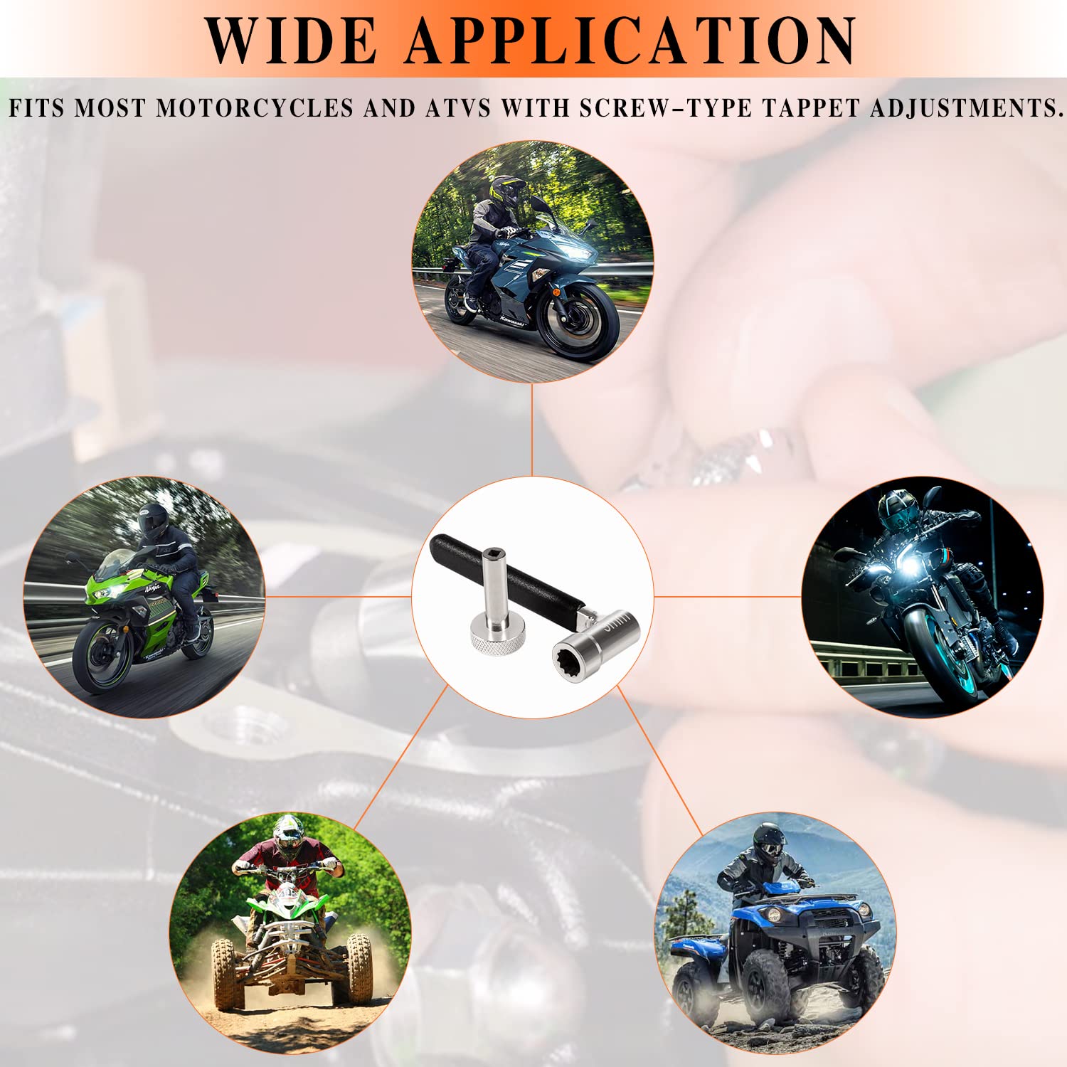 besttruck Valve Tappet Adjusting Wrench Tool Kit for Motorcycles ATVs & ATCs, Include 9mm Lock Nut Wrench with 3mm Tappet Adjust