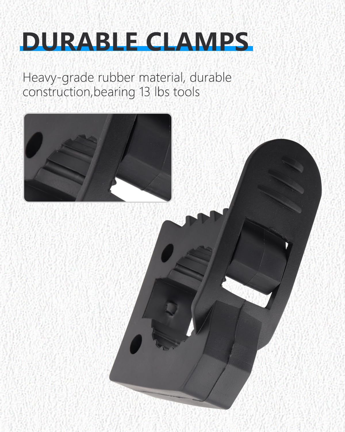 Hi-Lift Jack Handle Keeper 2 PCS Rubber Clamp, Tube Tool Grip Quick-Release Clamp Mount Black Roof Rack Mount Fits 1-1/7 in to 1