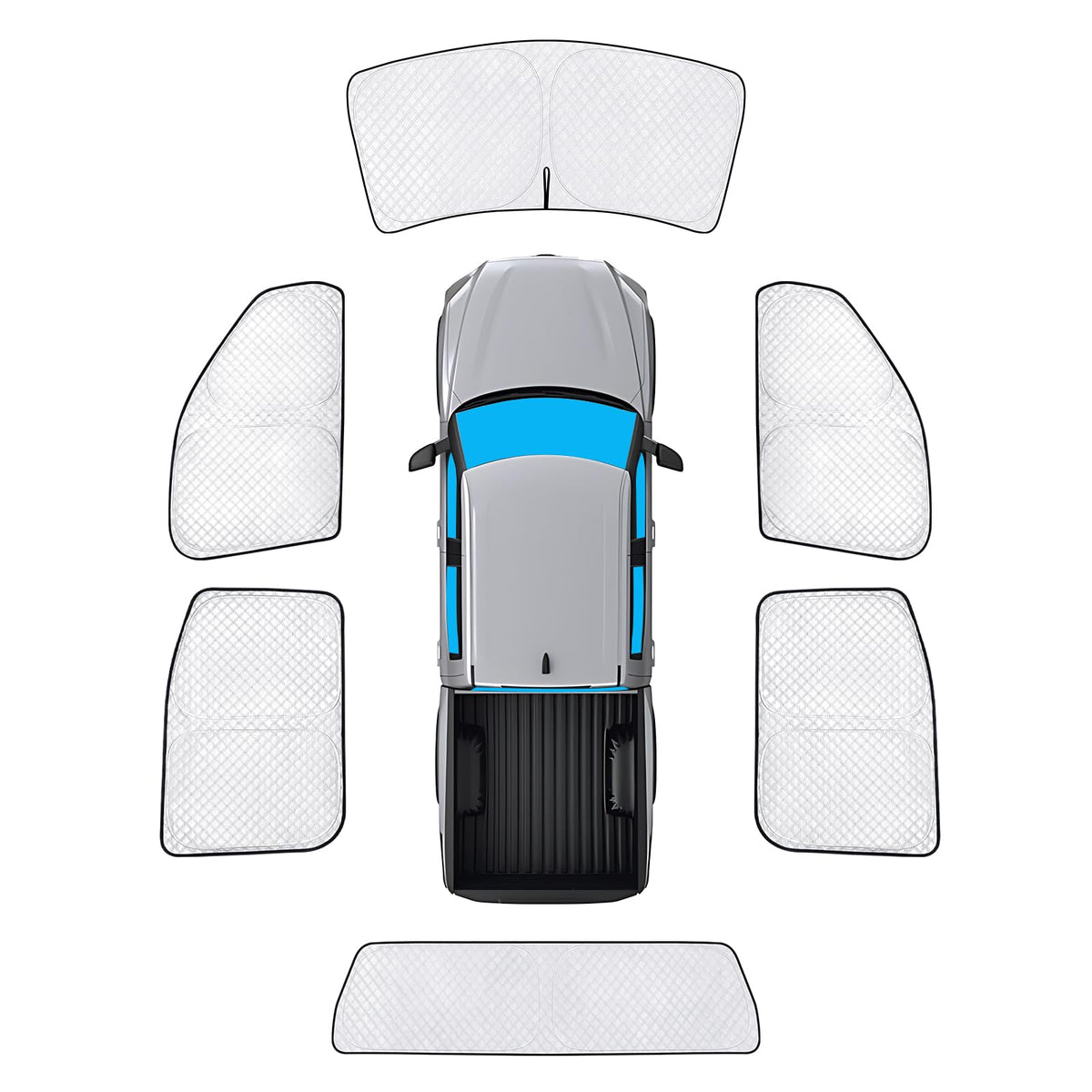 Kmf Windshield Sun Shade Replacement For Toyota Tundra Accessories 2022-2024 2025,Side Rear Window Sun Shade Cover Sun Visor Shi