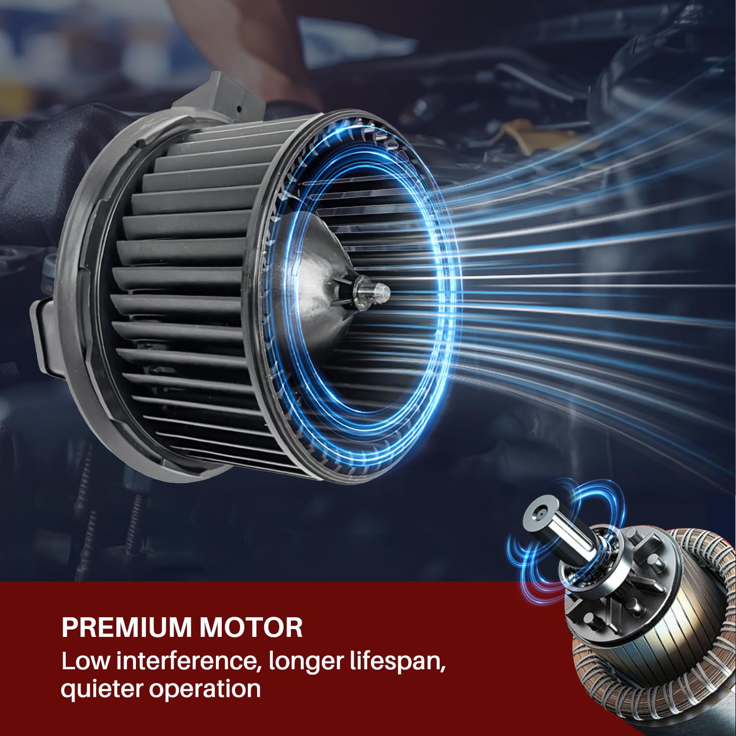 Aspligo 700274 Ac Heater Blower Motor Fan Front Fit For Ford Explorer Flex Police Interceptor Sedan 2013-2019, For Lincoln Mks 2
