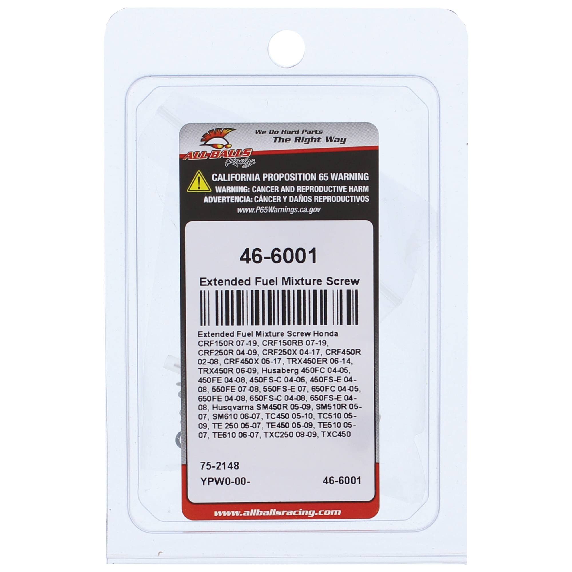 All Balls Extended Fuel Mixture Screw 46-6001 Compatible With/Replacement For Honda Crf150R 2007-2019, Crf150Rb 2007-2019, Crf250R 2004-2009, Crf250X 2004-2017, Crf450R 2002-2008
