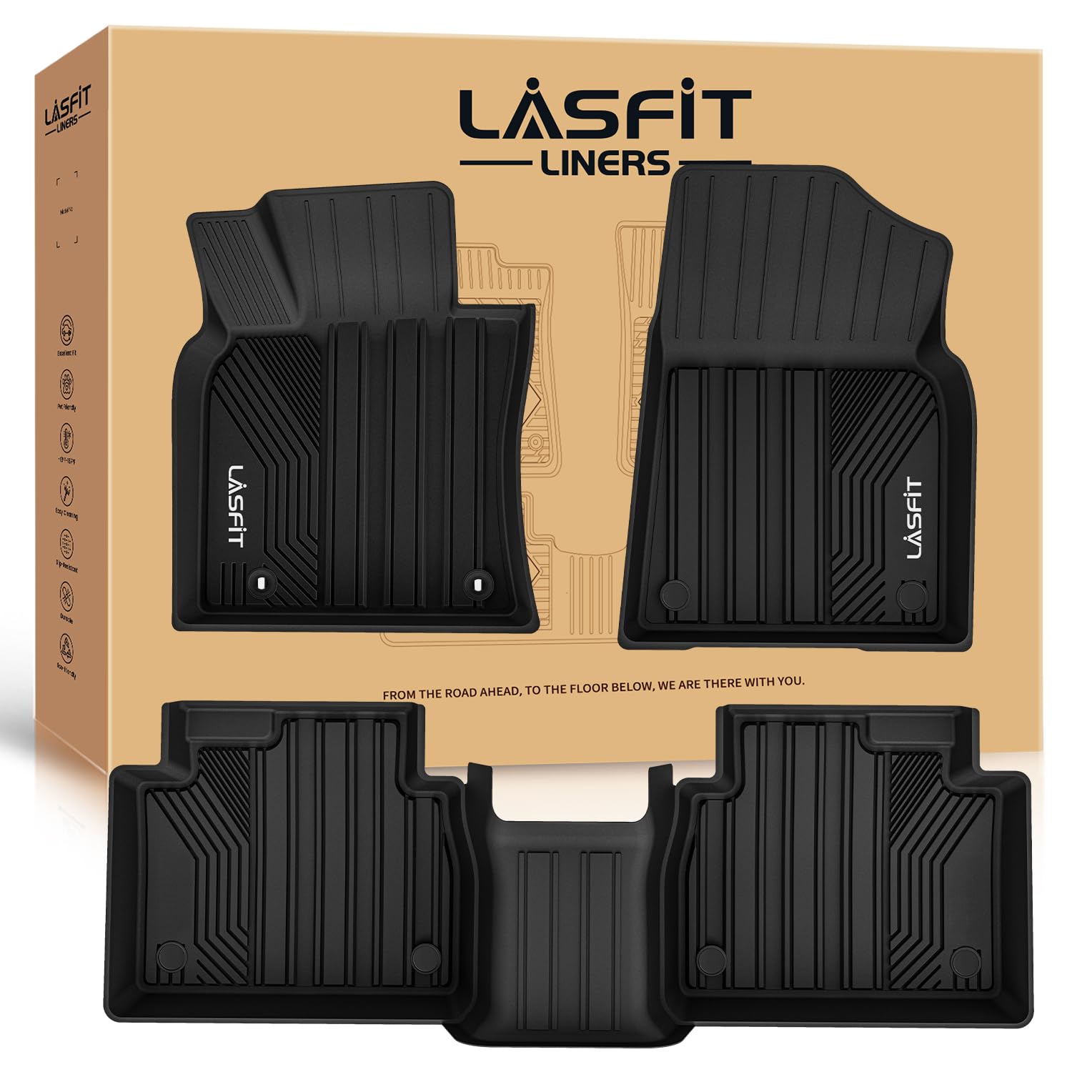 Lasfit Floor Mats For Toyota Camry 2024-2018, Fwd Only (Not Fit Hybrid Or Awd), All Weather Custom Fit Floor Liner For Camry L/L