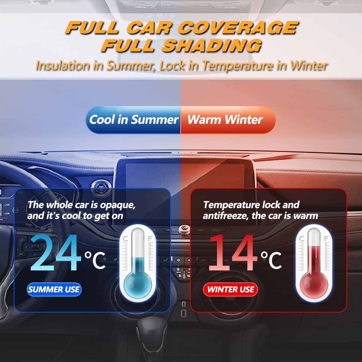 AUQDD 6-Layers PEVA New Material Truck Full Padded Car Cover Waterproof All Weather Weatherproof UV Sun Protection Snow Dust Sto