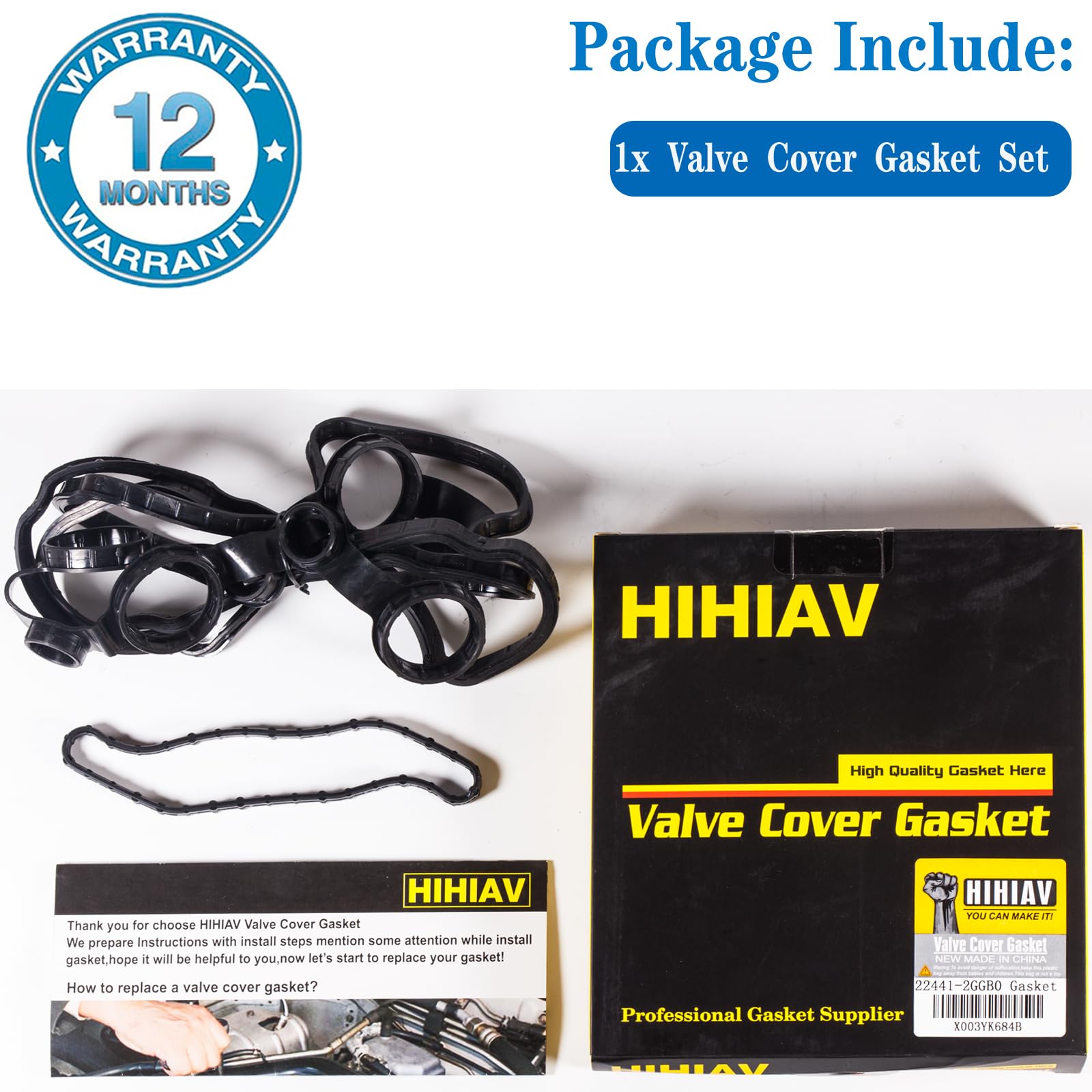 22441-2GGB0 VS50892 Engine Valve Cover Gasket Set for 2015-2020 Hyundai Sonata Santa Fe,Kia Sorento Optima 2.0 2.4L,2015 2016 20