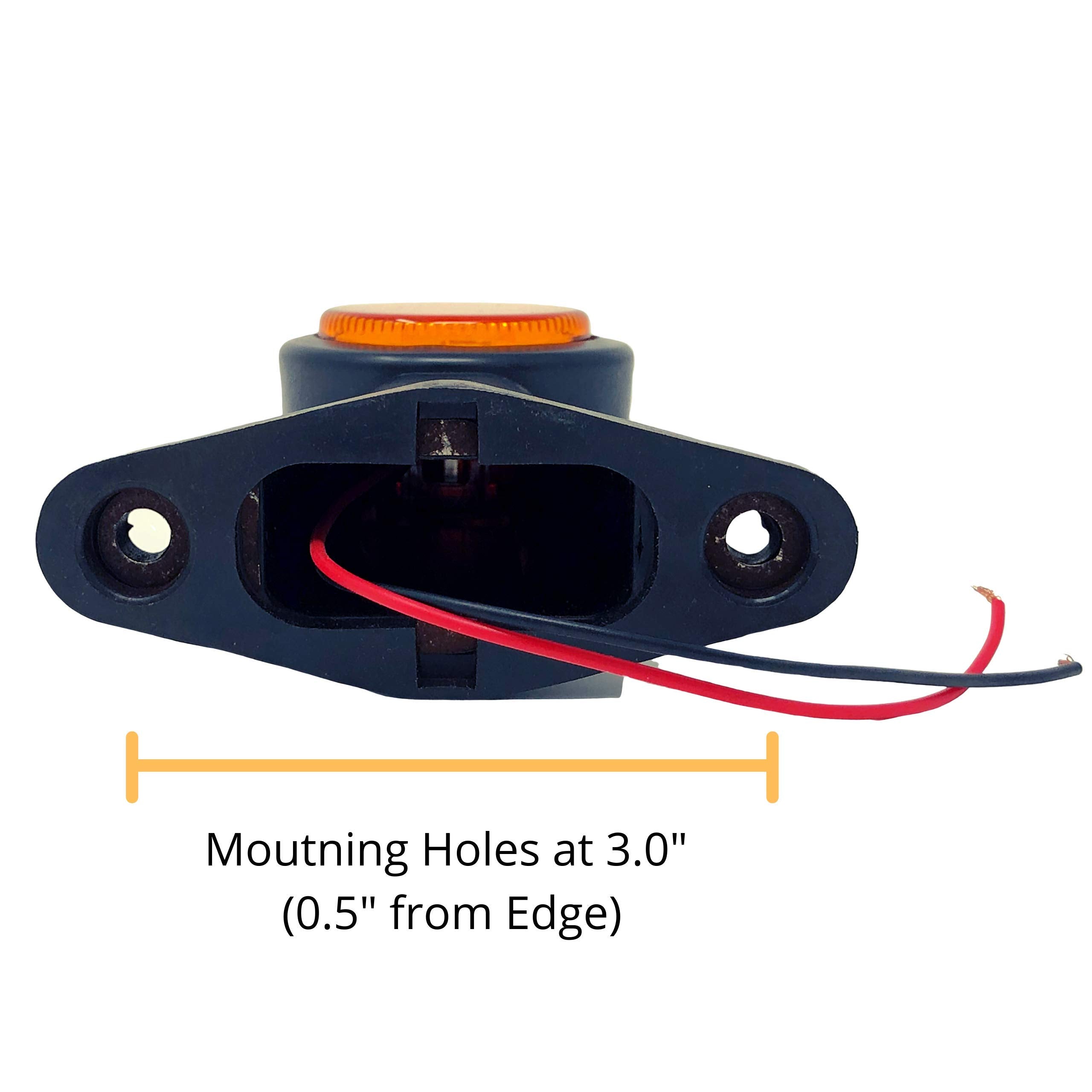 All Star Truck Parts] 2Pc Amber/Red 32-Led Double Face Rubber Surface Mount Pedestal Fender Side Marker Light Truck Trailer Flat