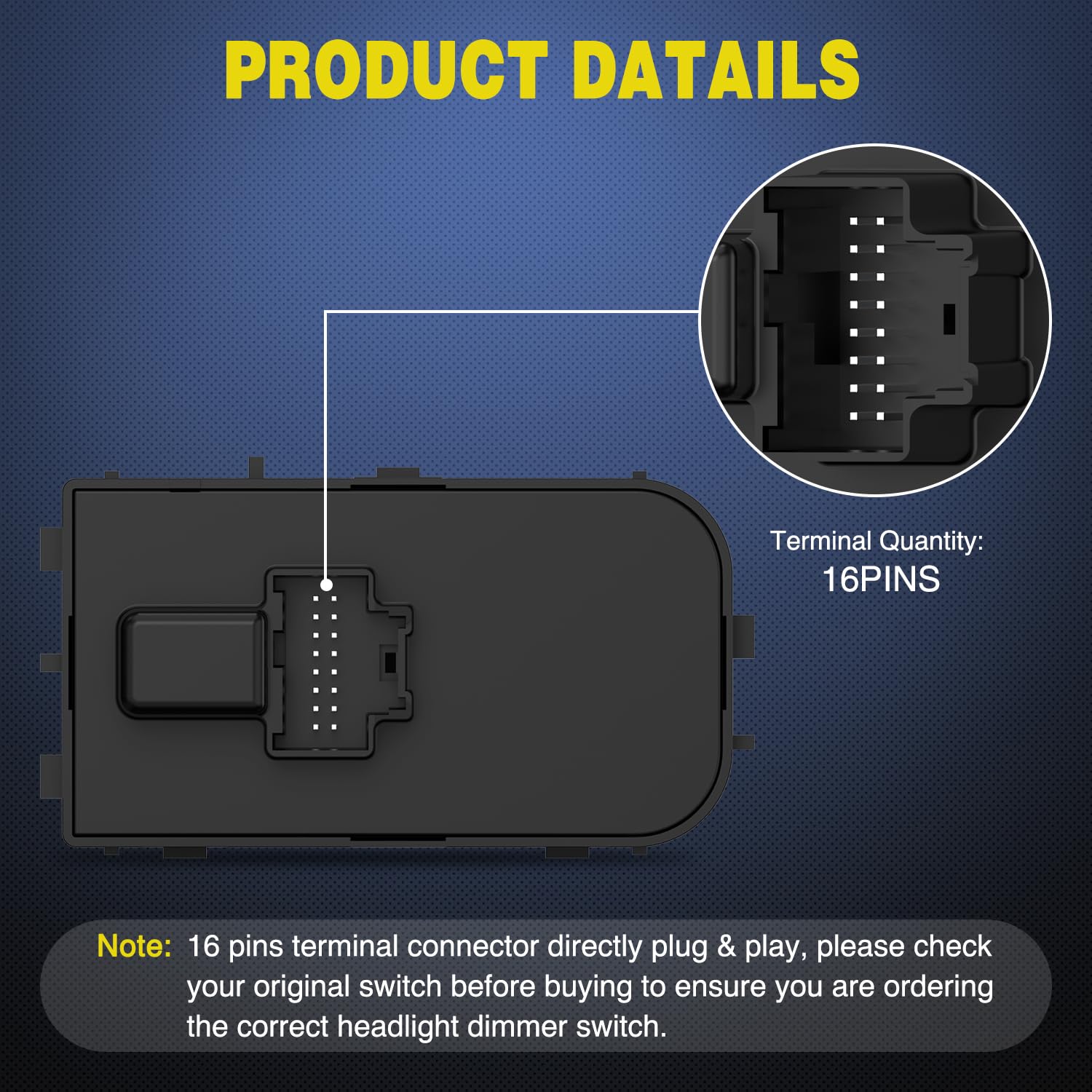 Nilight Headlight Dimmer Switch Compatible With 2007 2008 2009 2010 2011 2013 Chevy Silverado 1500 2500Hd 3500Hd Tahoe 2007-2014
