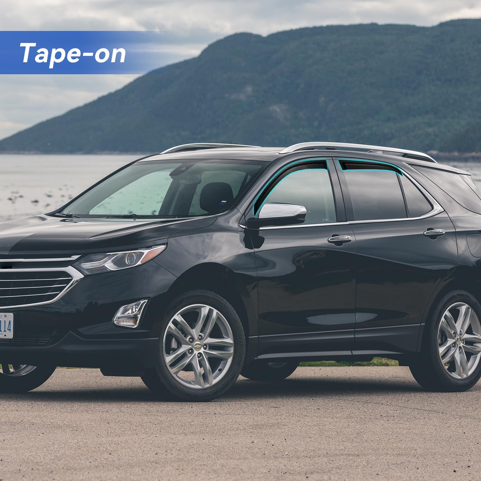 Window Visors Rain Guards for 2010 2011 2012 2013 2014 2015 2016 2017 Chevy Equinox, Out-Channel Window Vent Wind Deflectors Vis