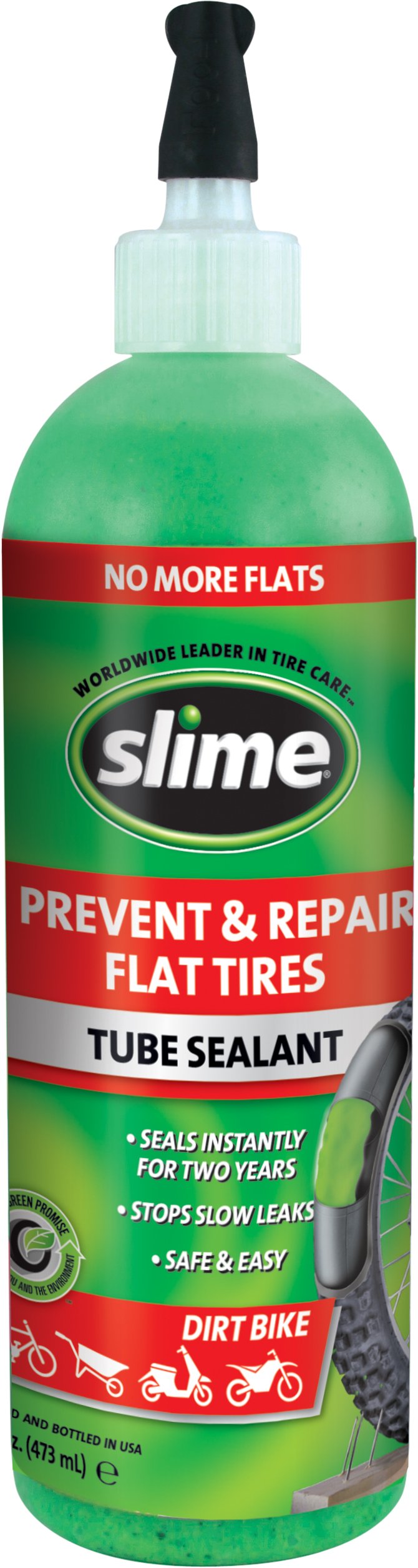 Slime 10004 Dirt Bike Tube Puncture Repair Sealant, Prevent And Repair, Suitable For All Dirt Bikes With Tubes, Non-Toxic, Eco-F