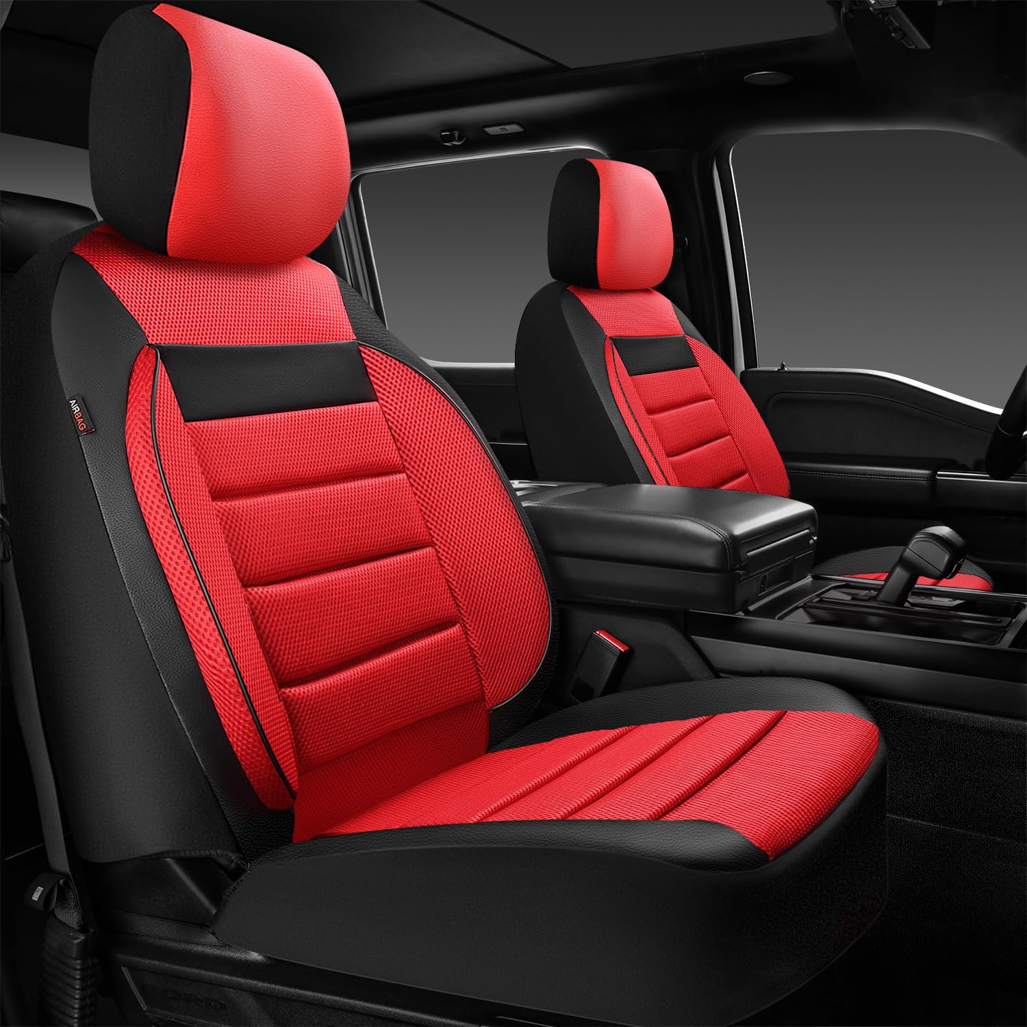 Car Pass 3D Foam Leather Car Seat Covers Two Front Seats Only, Air Mesh Thick Seat Covers, All Weather Car Seat Cover Comfort &
