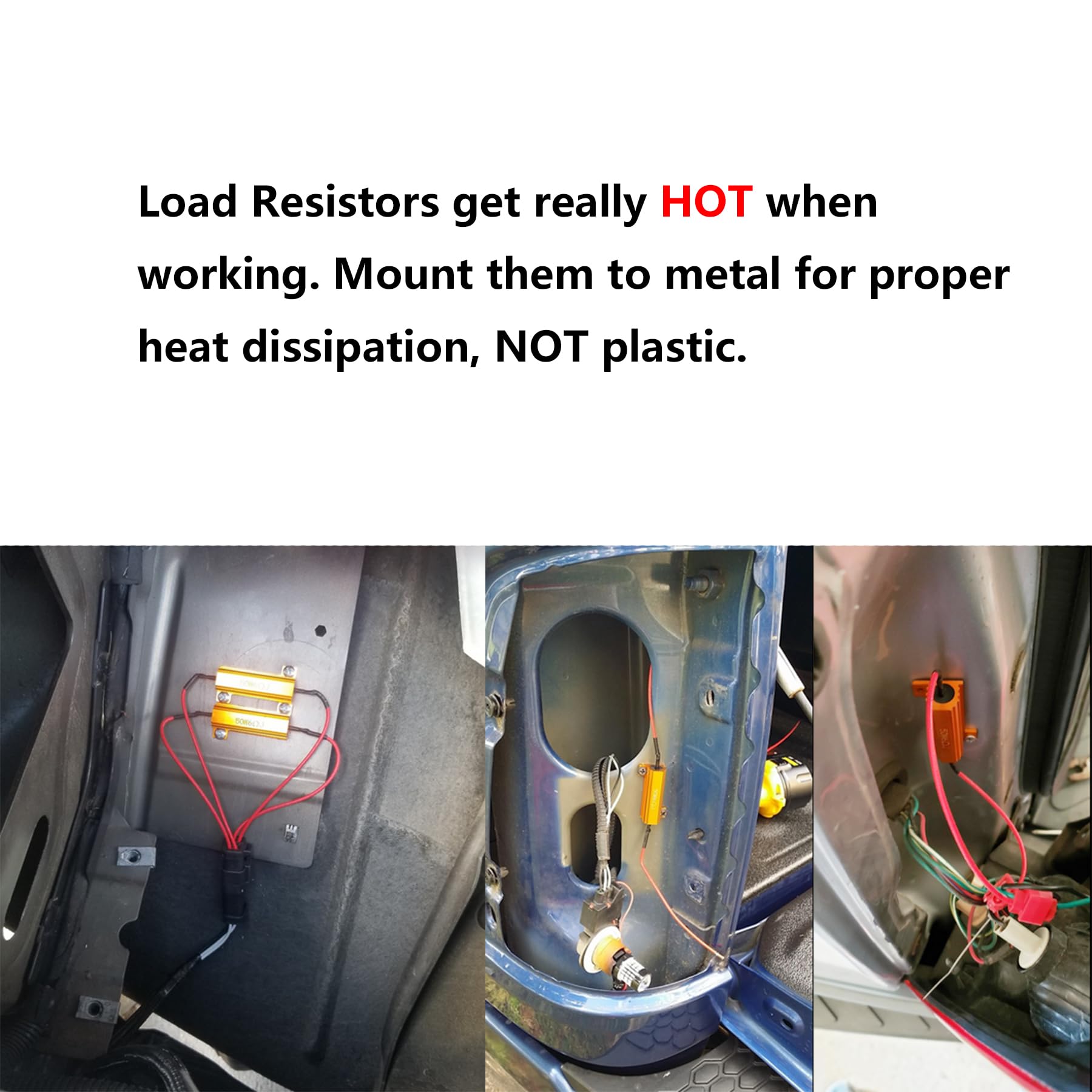 Aaron 4Pcs 50W 6ohm Load Resistors - Fix LED Bulb Fast Hyper Flash Turn Signal Blink Error Code (Resistors get very hot during w