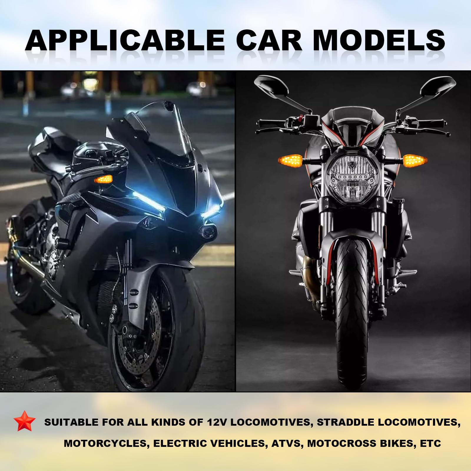 4Pcs Mini Stalk Arrow Light Motorcycle Turn Signal Lights Motorcycle Front Rear Lights Suitable For All Kinds Of 12V Locomotive