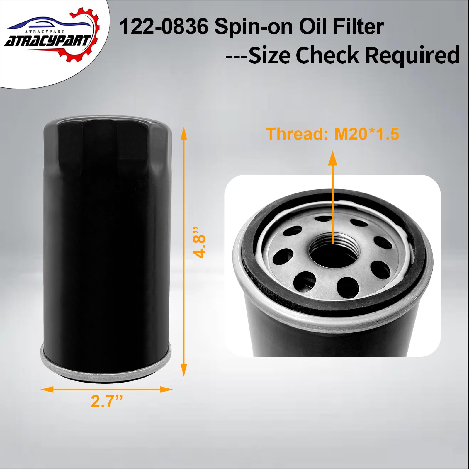 ATRACYPART Tune Up Kit 140-3116 for Onan RV QG Generators 5500/7000 with Air Filter, Oil Filter, Fuel Filter & Spark Plug