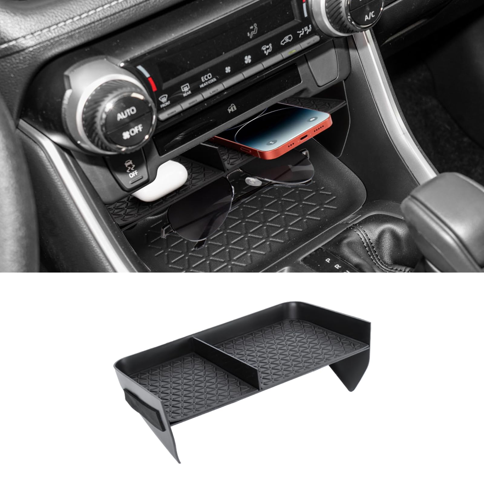 Neepiar Center Console Organizer Compatible With Toyota Rav4 2024 2023-2019 Gear Shift Storage Tray Insert Divider Slot Box Seco