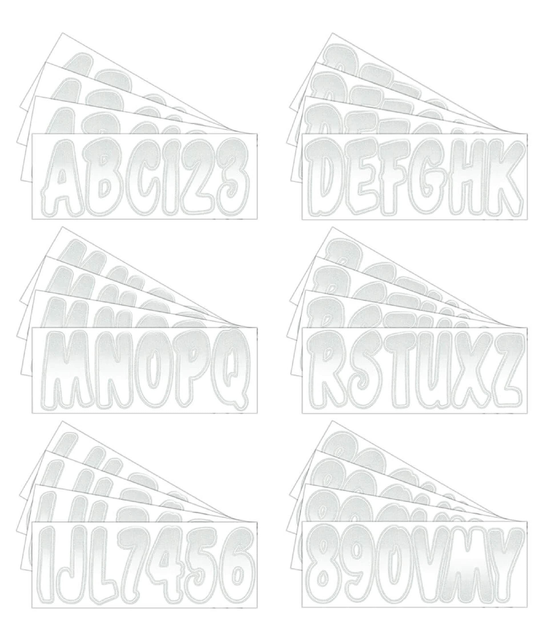 Hhardline Products Series 200 Factory Matched 3-Inch Boat & Pwc Registration Number Kit, White/Silver - Whsig200