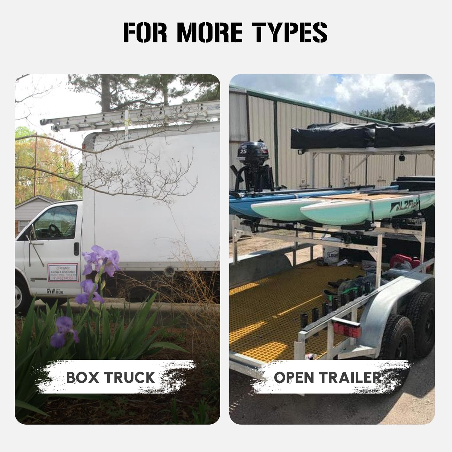 StarONE Adjustable Aluminum Trailer Ladder Rack - Fits Open & Enclosed Trailers, Model XDC62, Metallic Finish